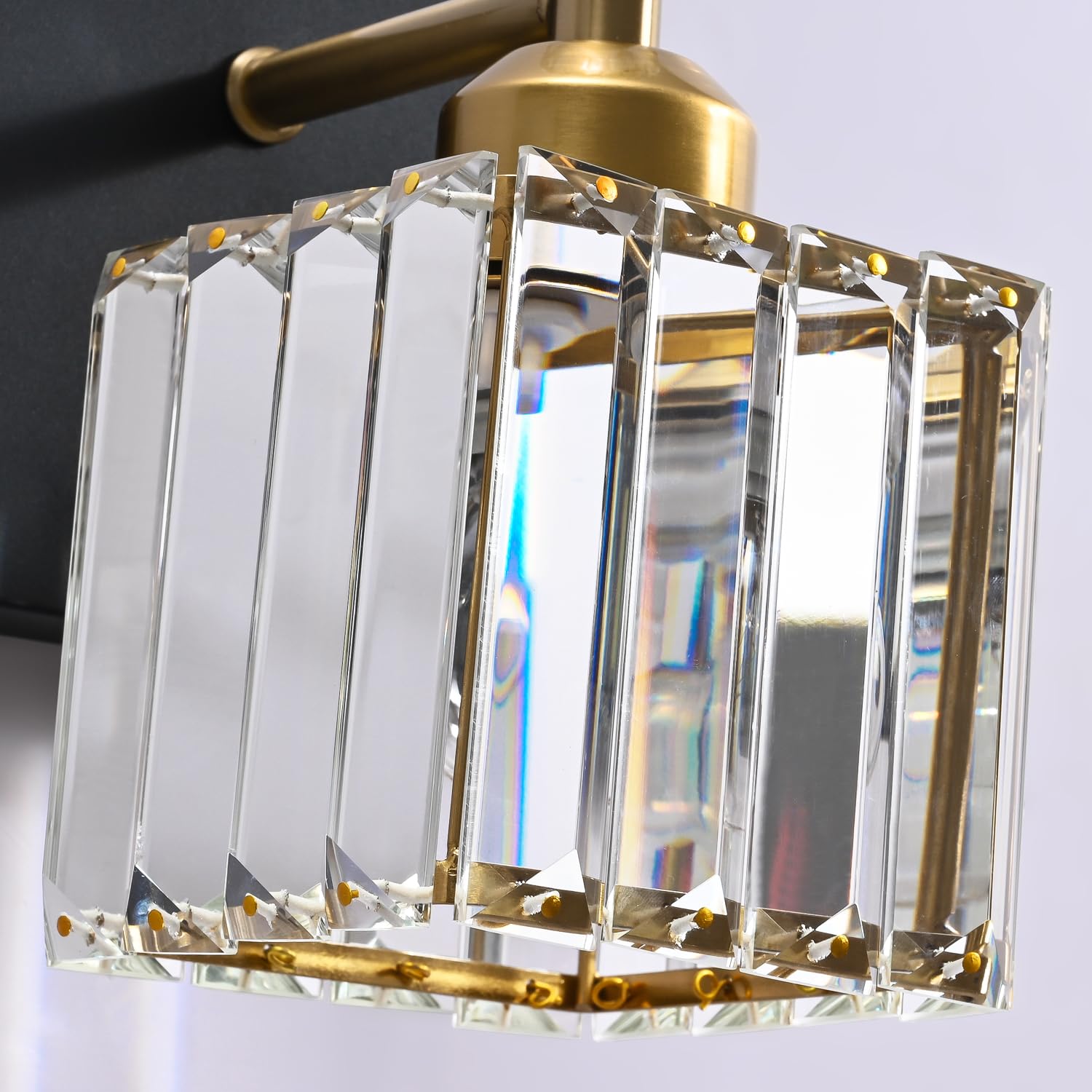 Modern Crystal Bathroom Vanity Light - Black Wall Lamp for Bathroom Mirror Lighting