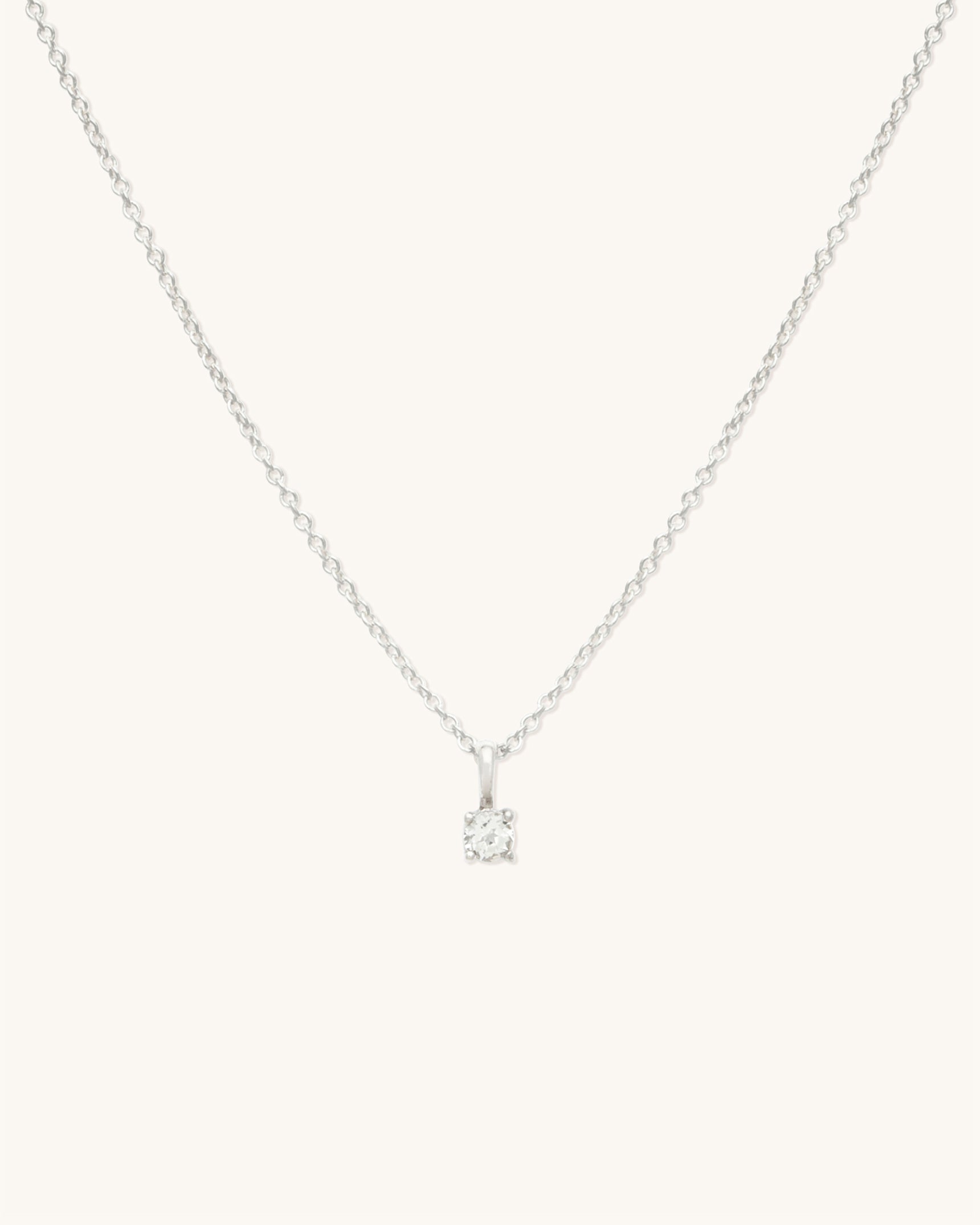 White Topaz Birthstone Necklace for Women - December Birthstone Jewelry Gift for Mom, Wife, Daughter - Elegant Sterling Silver Pendant for Everyday Wear & Special Occasions