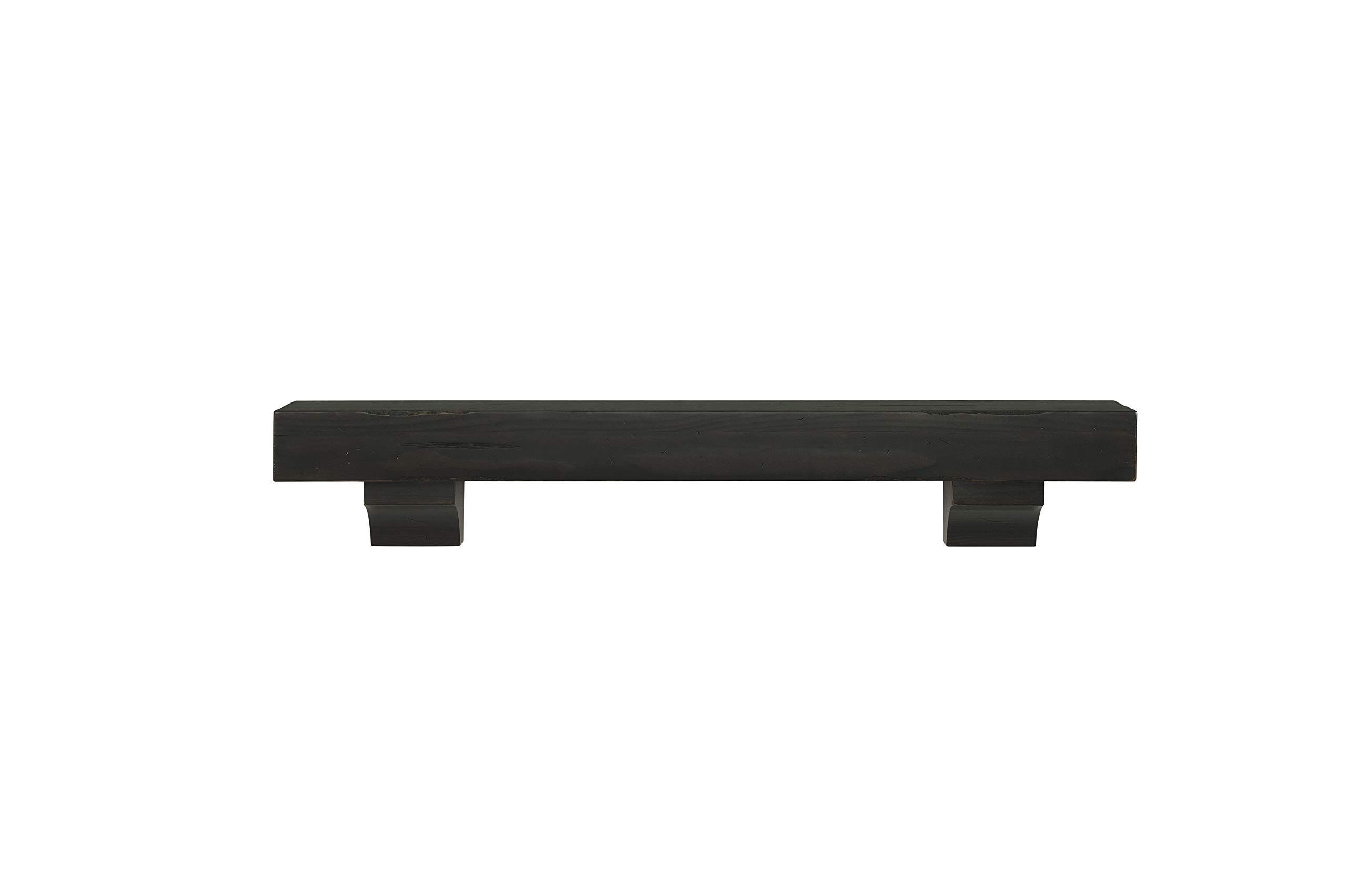Pearl Mantels 412-72-20 The Shenandoah 72-Inch Wooden Shelf/Mantel - Espresso Rustic Distressed Finish - Perfect for Fireplace Mantel Decor, Living Room, Bedroom & Farmhouse Style Home Decor