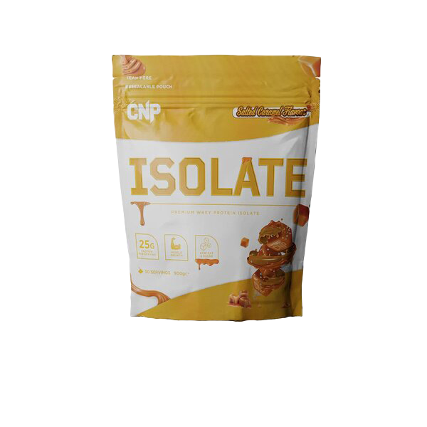 CNP Isolate Salted Caramel Whey Protein Powder - 900g for Muscle Recovery & Post-Workout Shakes - Perfect for Gym, Fitness & Bodybuilding