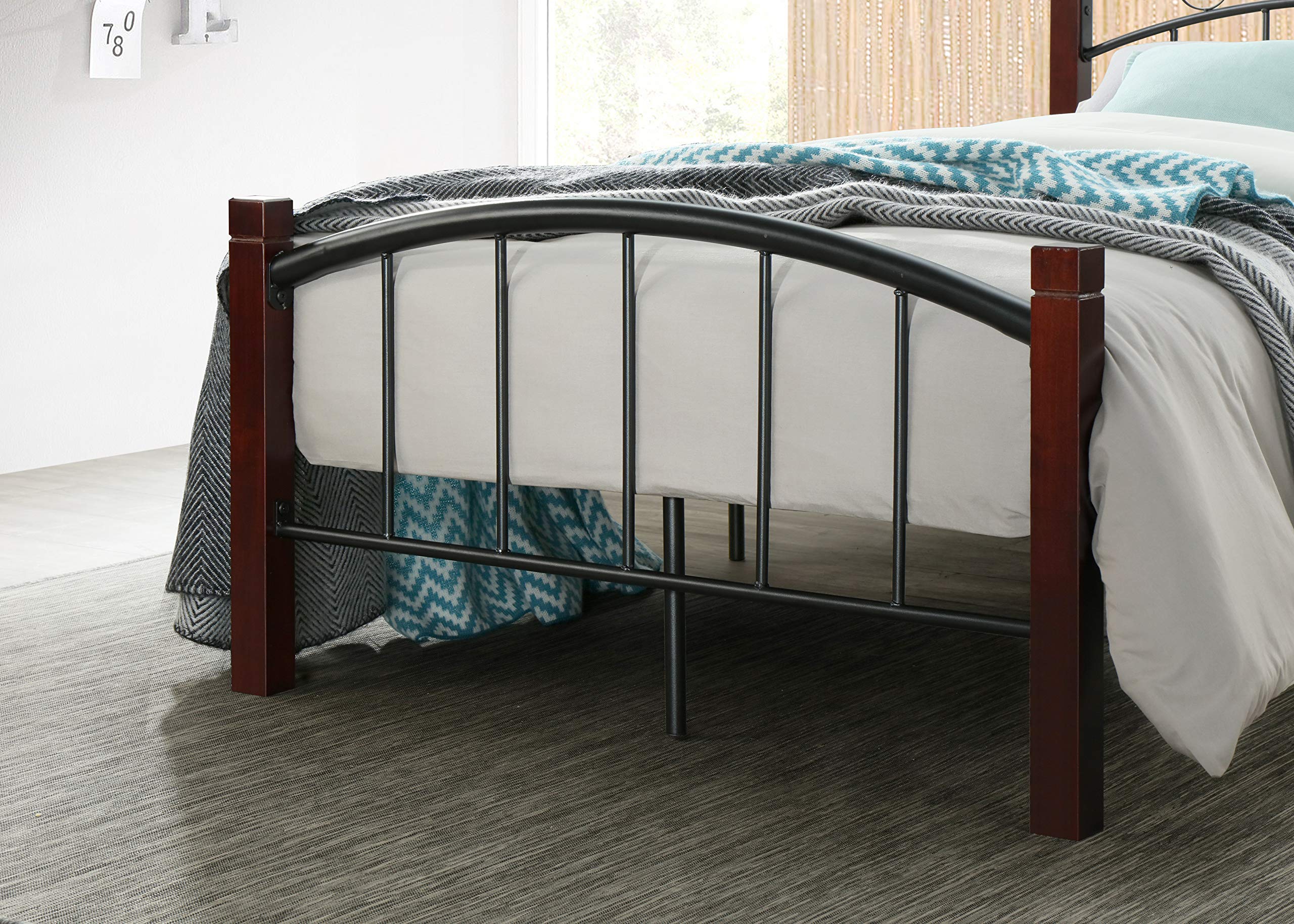 Hodedah Queen Size Metal Platform Bed Frame with Headboard & Footboard - Sturdy & Modern Design for Bedroom, Guest Room, or Dorm