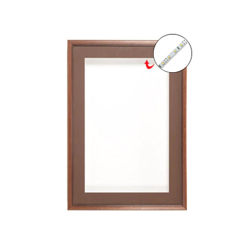 Designer Wood Frame Shadowbox Swing Frames 3 Deep with Interior Lighting - Perfect for Home Décor, Wall Art Display, and Collectible Showcase