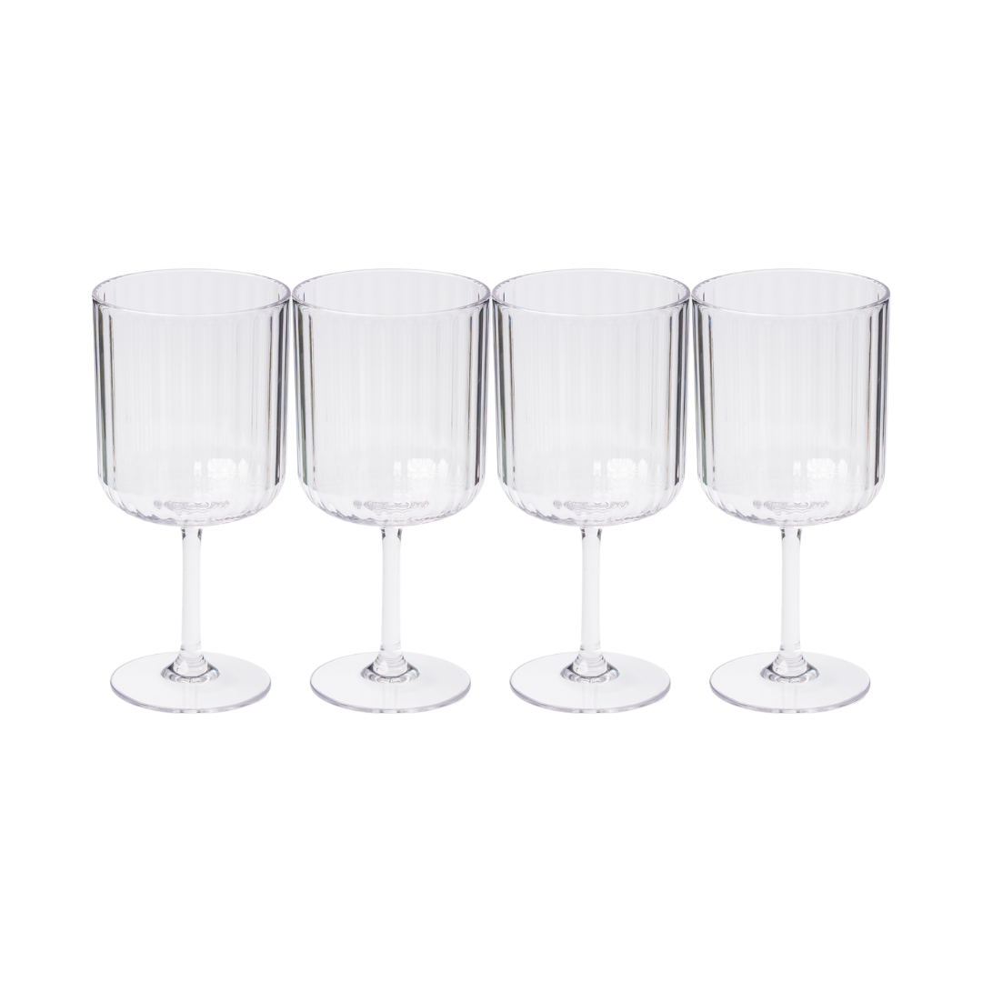 Premium Modern Wine Glasses Set - 4 Pack Clear Stemmed Glasses (17 Oz) - Perfect for Red Wine, White Wine, and Elegant Dinner Parties