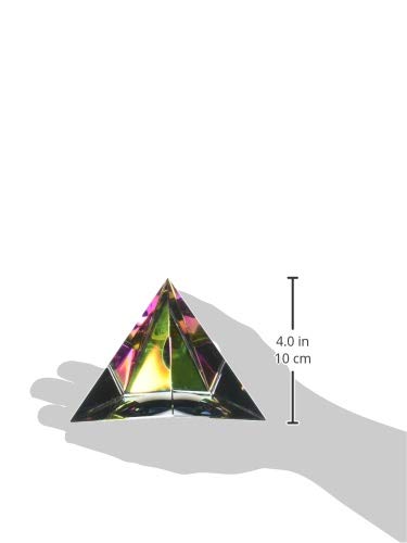 Amlong Crystal Iridescent Pyramid - 3.5 Inch Rainbow Prism Decor for Home, Office & Meditation | Feng Shui Gift with Elegant Box | Perfect for Spiritual Healing, Yoga & Positive Energy