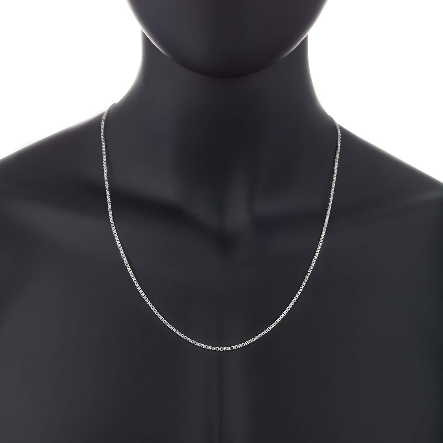 2.3mm Solid .925 Sterling Silver Square Box Chain Necklace for Women - Durable & Hypoallergenic Jewelry Gift with Free Gift Box - Perfect for Everyday Wear, Parties & Special Occasions