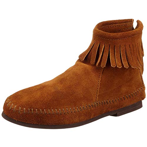 Minnetonka Women's Back-Zipper Ankle Boots - Comfortable Suede Booties for Casual Wear & Fall Fashion