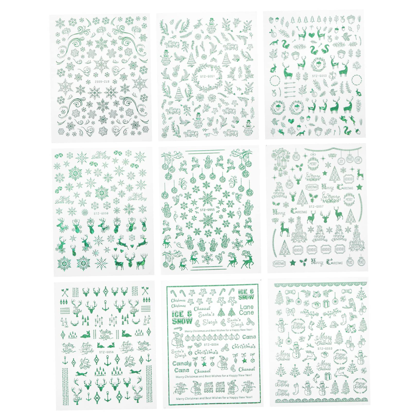 minkissy 9 Sheets Christmas Nail Art Stickers - Nativity, Winter & Holiday Designs for Kids, Women & Girls | Perfect for Christmas Parties, Gift Giving & Festive Nail Decor