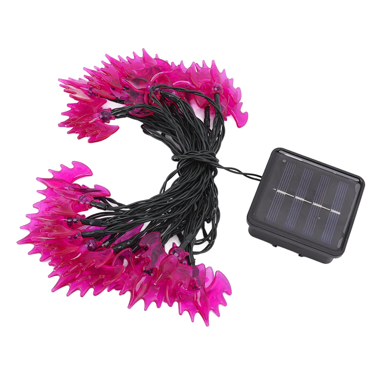 Omabeta Halloween Solar String Lights - 30 LED Warm White Bat Lights with 2 Modes (Steady/Flashing), ABS Material, Waterproof - Perfect for Halloween Party Decor, Garden, Porch, and Outdoor Decorations