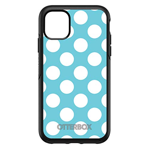 White & Blue Polka Dots On Black Case