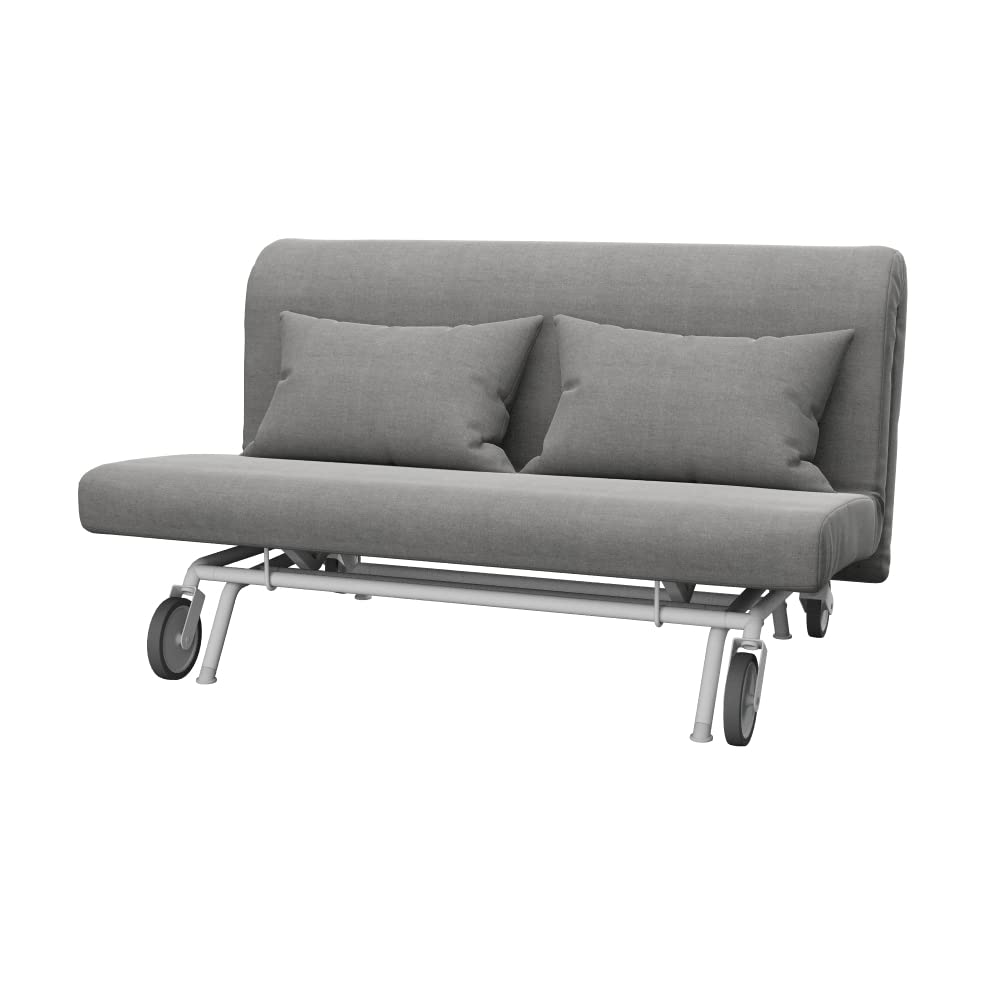 Replacement Compatible Cover for PS Sofa 2-Seat Sofa-Bed | Light Grey Fabric Elegance | Perfect for Living Room, Guest Room & Small Spaces