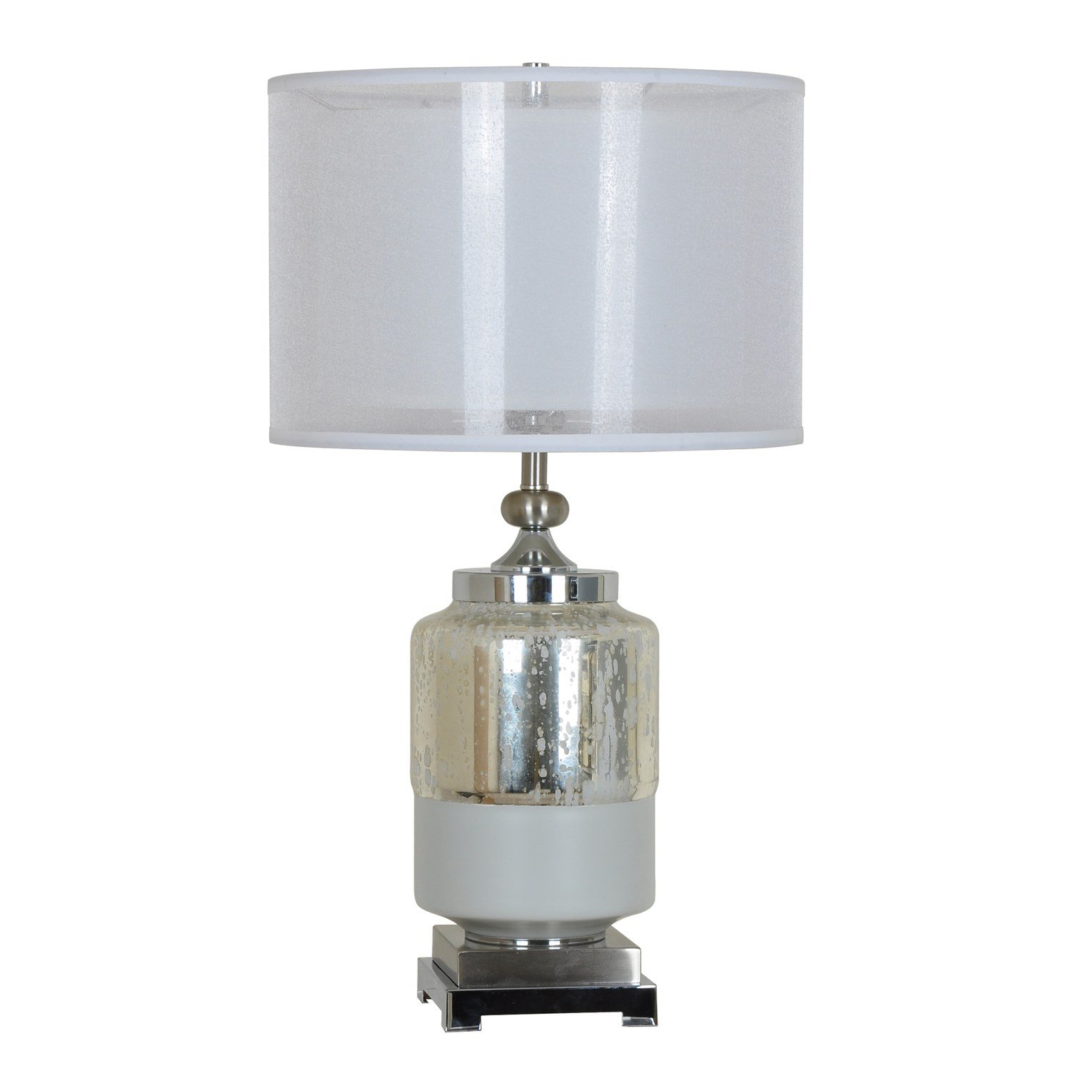 Crestview 24 Inch Height Modern Glass Table Lamp CVABS1049 - Elegant Home Office & Living Room Lighting Decor