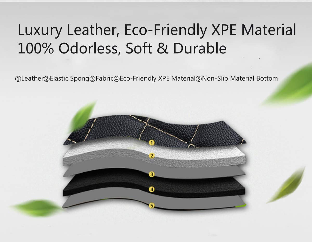 Custom All-Weather Car Floor Mats for Dodge Challenger 2015-2019 - 16cm Aisle - Front & Rear Leather Carpet Liners - Perfect for Daily Commuting & Road Trips