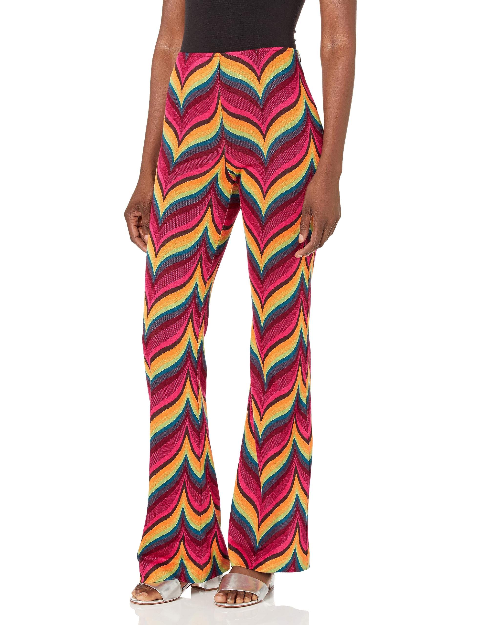 Trina Turk Women's Kick Flare Knit Pants - Comfortable Stretchy High Waist Trousers for Work, Travel & Casual Outfits | Plus Size Options Available