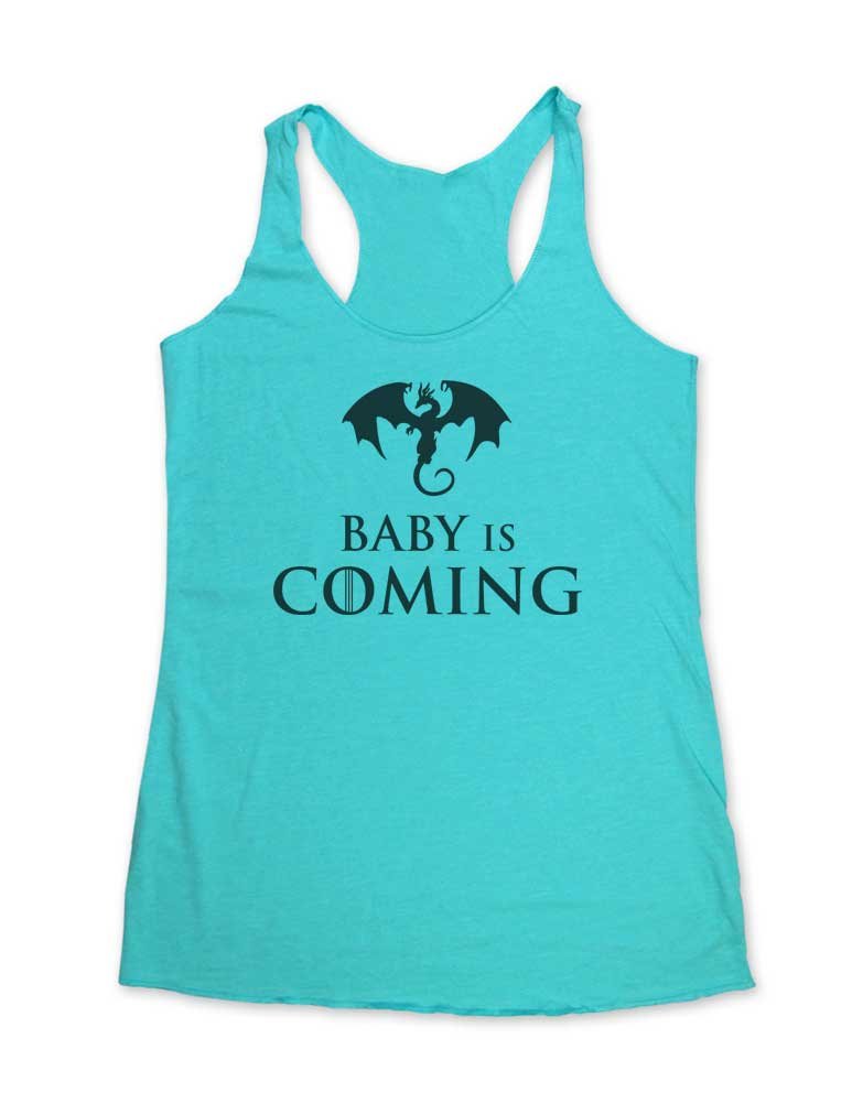Baby Birth Pregnancy Announcement Tri-Blend Racerback Tank - Comfortable Maternity & New Mom T-Shirt for Gender Reveal, Baby Shower & Photo Shoots