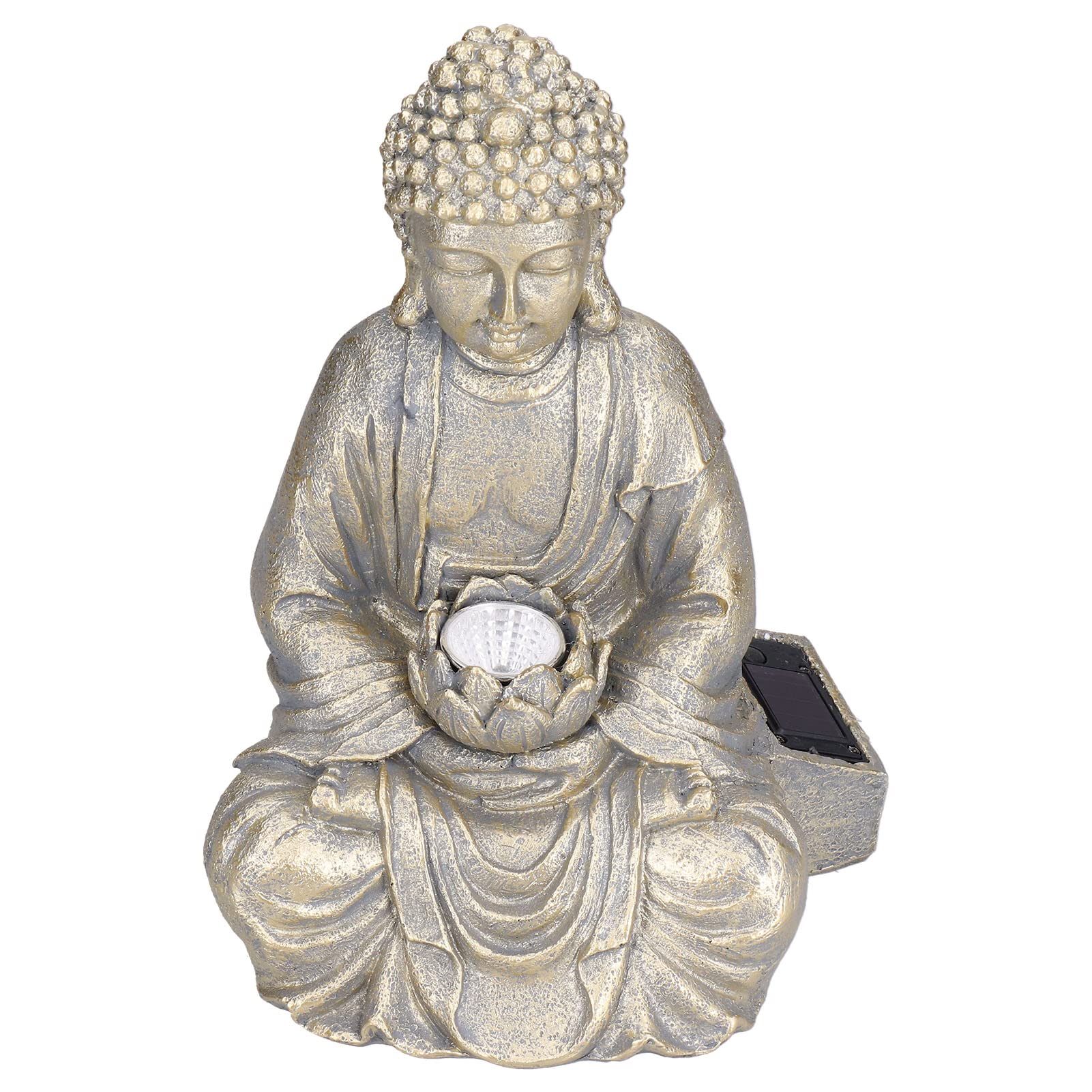 Solar Powered Buddha Garden Statue - Outdoor Meditation Decor with Vivid LED Lighting for Zen Garden, Patio, Yard & Home Decor