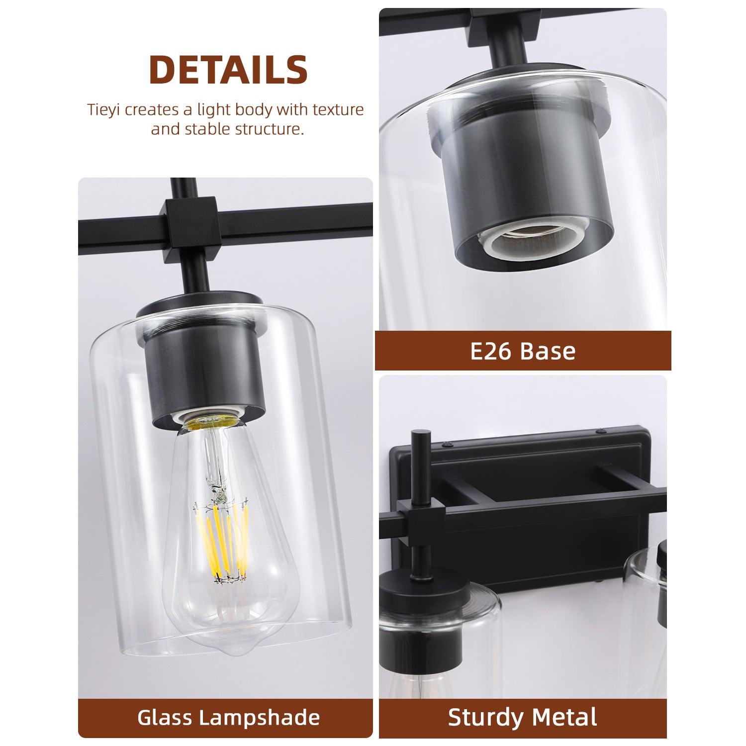 Jasper Modern Clear Glass 6-Light Bathroom Vanity Light Fixture - Elegant Lighting for Bathroom, Powder Room & Dressing Area