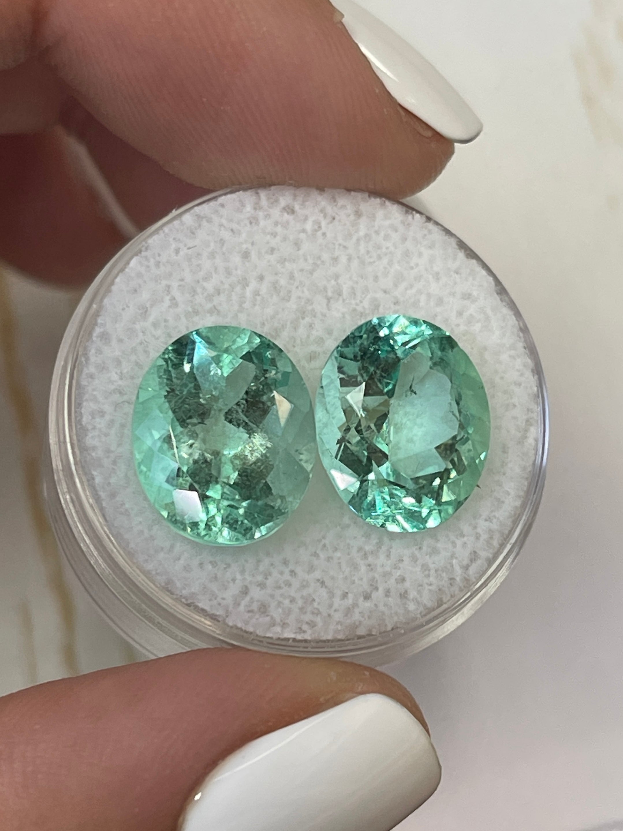 Premium 10.23tcw 13x10mm Matching Pair Colombian Emerald Loose Gemstones - Oval Cut Natural Green Emeralds for Jewelry Making, Engagement Rings & Luxury Gifts