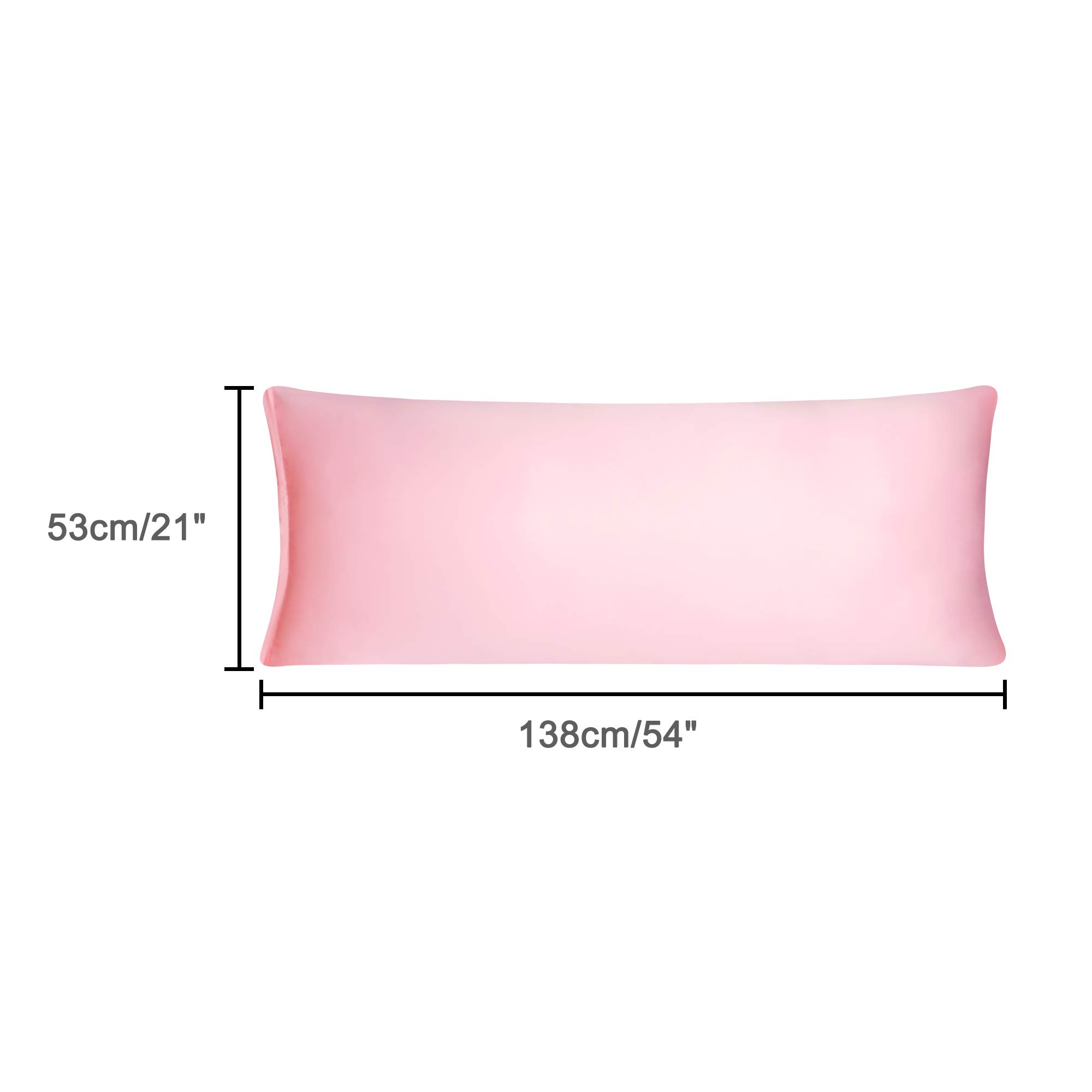uxcell Satin Body Pillow Case - Pink Silky Pillow Cover for Hair & Skin Care, 21x54 Inch Long Zippered Pillowcase | Perfect for Bedroom, Travel & Hair Protection