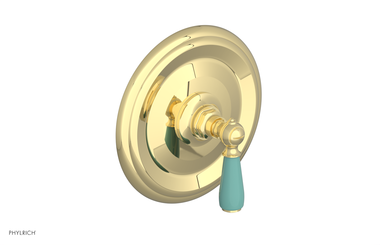 Jamestown Pressure Balance Shower Plate & Handle Trim with Turquoise Accents - 4