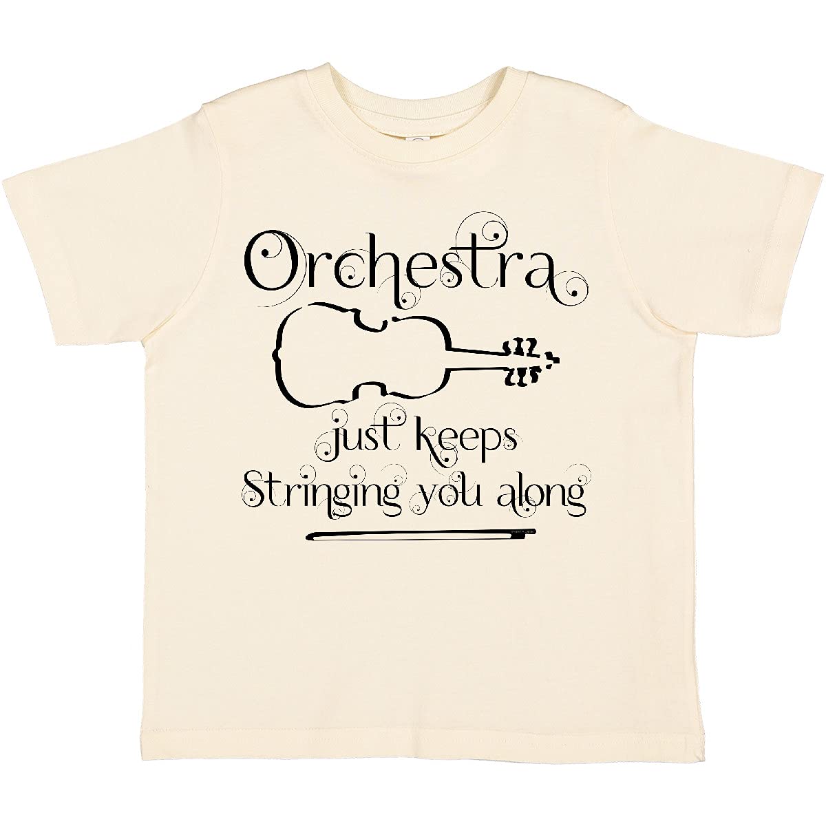 Inktastic Orchestra String Along Toddler T-Shirt - Cute Musical Instrument Design for Kids - Perfect for Music Classes, Concerts & Playtime