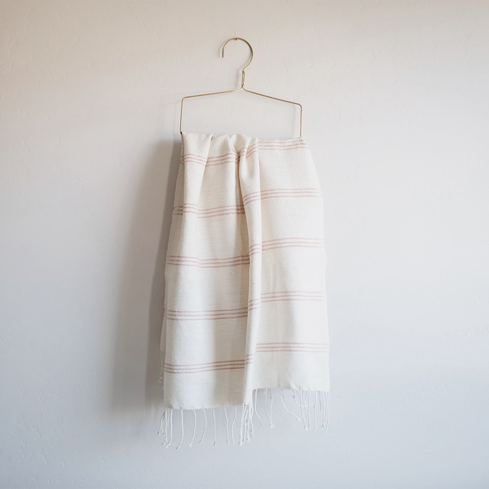 Livingston Cotton Hand Towel - Soft & Absorbent Blush Ribbed Design for Bathroom, Kitchen & Guest Use