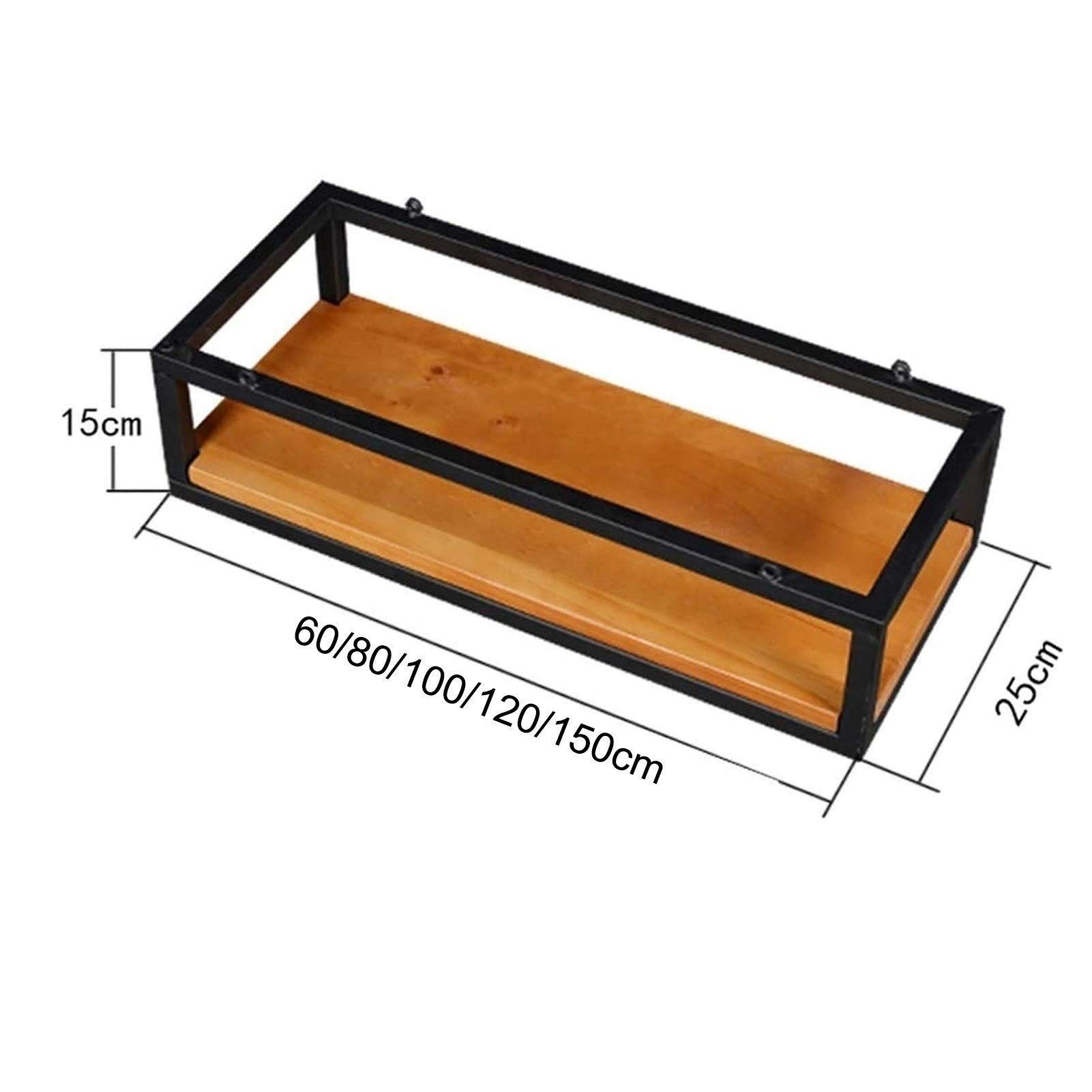 Black Floating Ceiling Shelf - 140x25x15cm Wall Mounted Kitchen Storage Rack for Pots, Pans & Cookware - Perfect for Kitchen, Bar, Garage, Restaurant & Cellar Organization - Space-Saving Hanging Shelving Solution