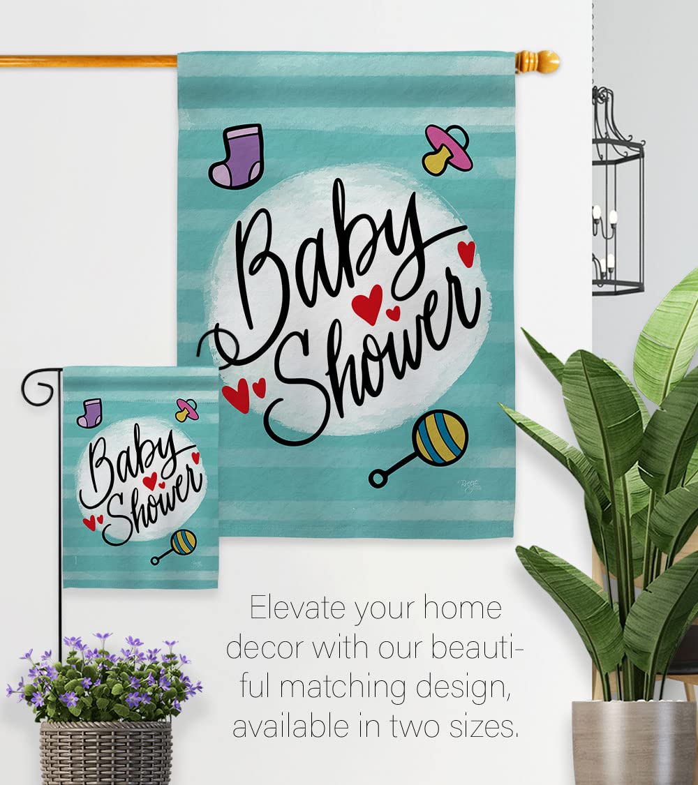 Baby Shower Garden Flag - Double-Sided Newborn Decor for Party & Yard