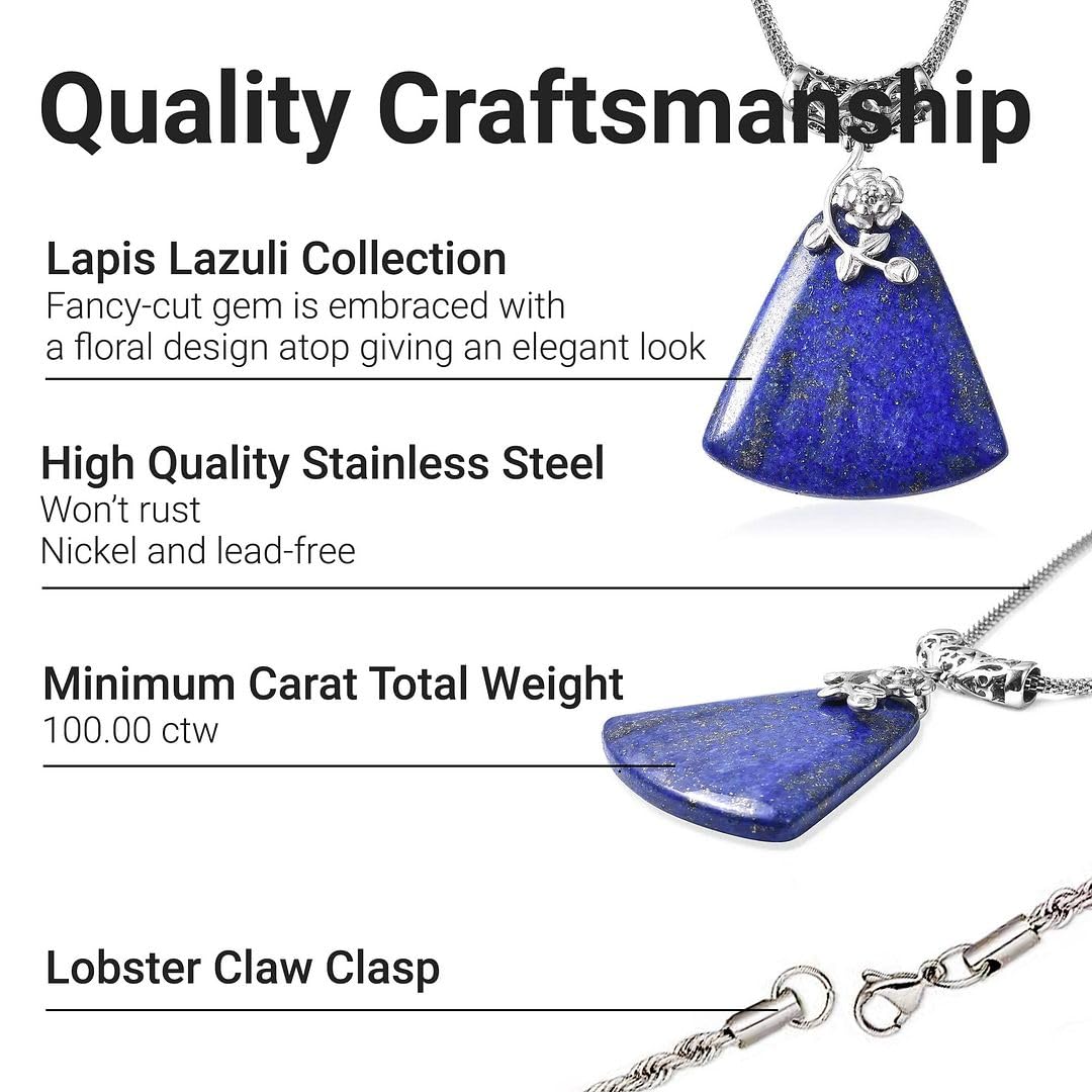 Blue Lapis Lazuli Necklace for Women - 20