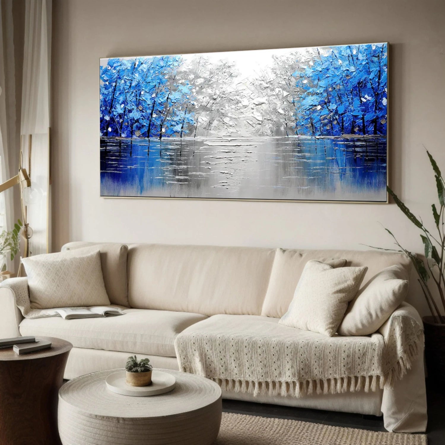 Stretched Canvas Wall Art - Frameless Flower and Tree Painting #FT173 for Home & Office Decor