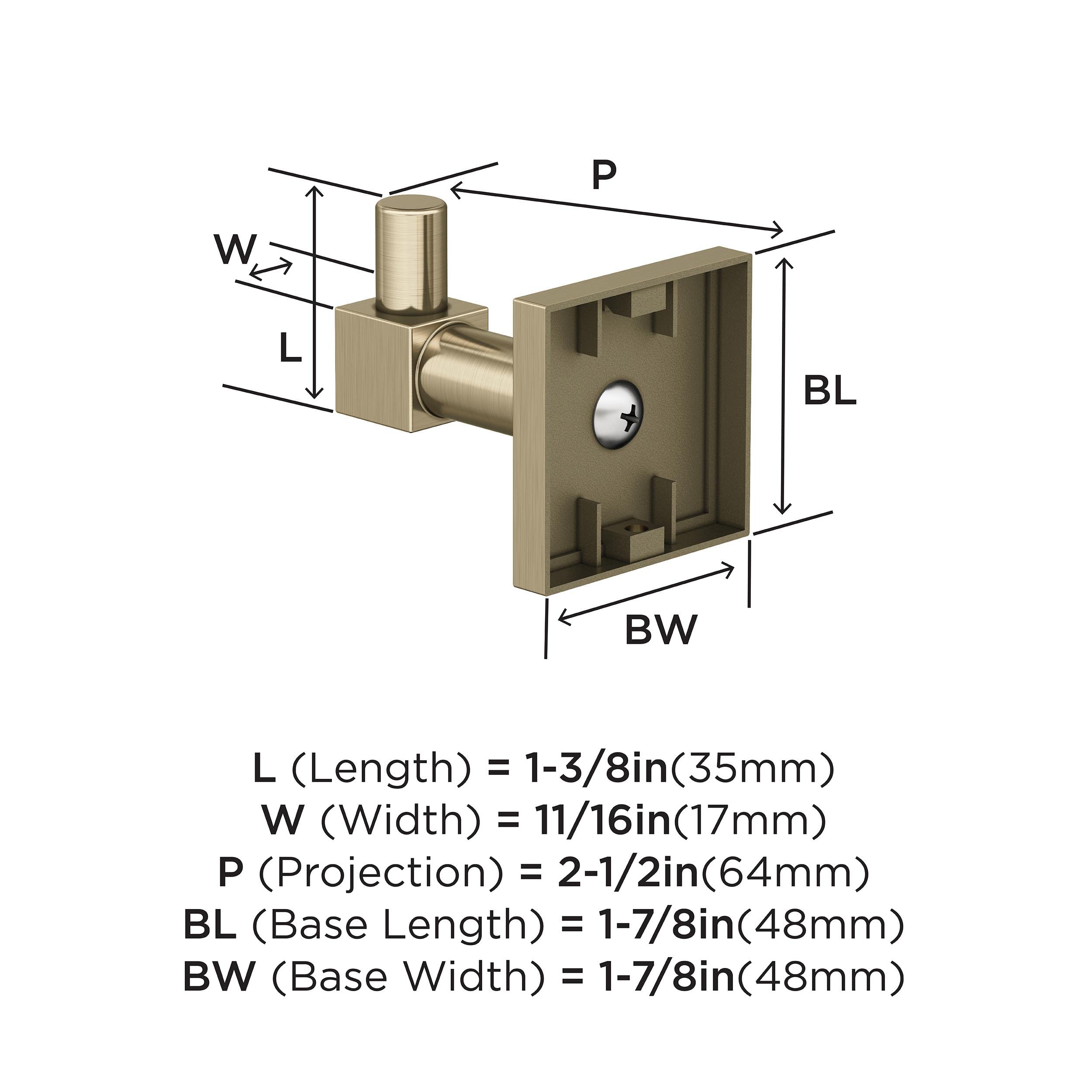 Amerock BH36070BBZ Golden Champagne Single Robe Hook - 1-7/8 Inch (48mm) Bathroom Towel Holder - Elegant Bath Accessories for Hanging Robes & Towels in Home, Hotel & Spa