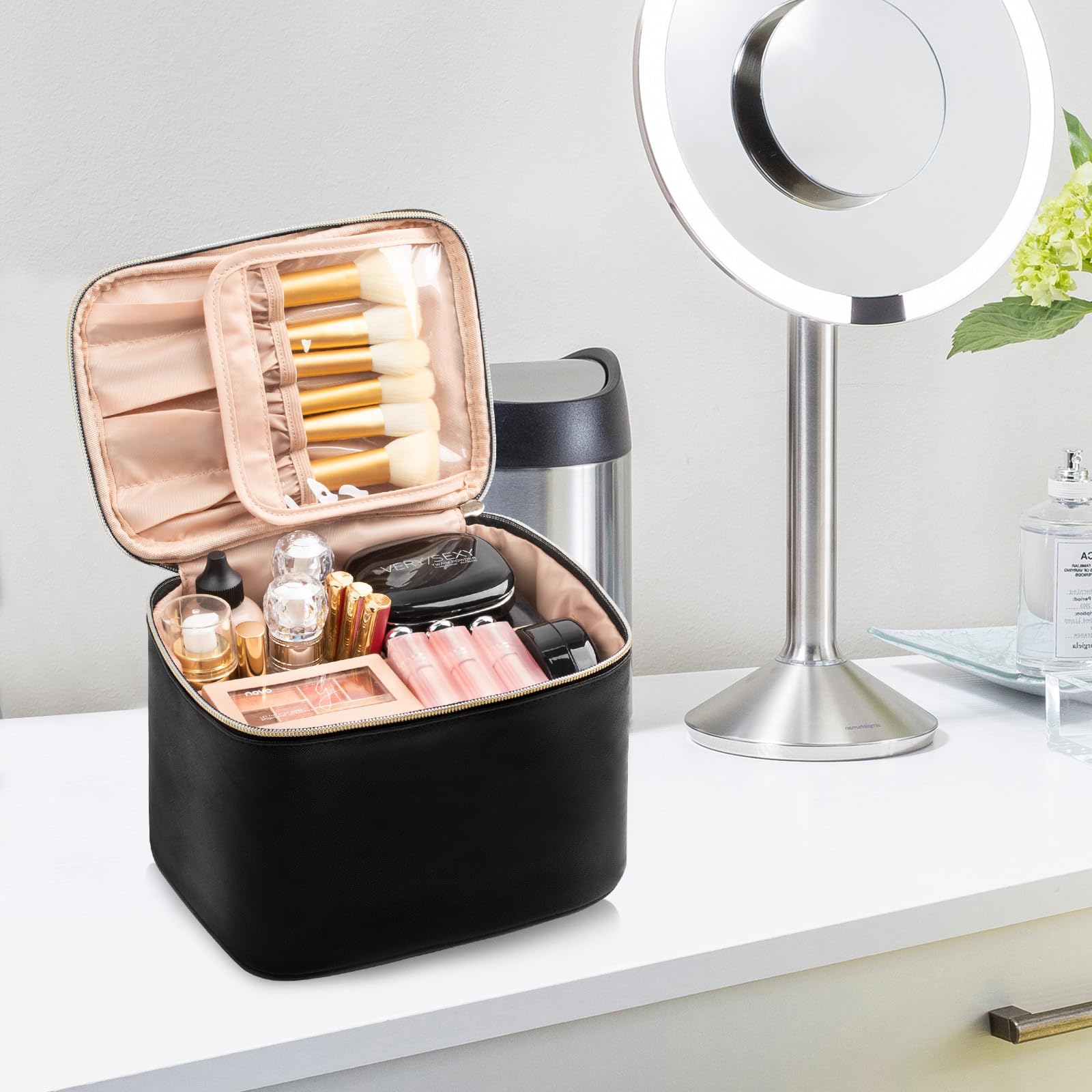 OCHEAL Large Capacity Makeup Bag for Travel - Waterproof Cosmetic Organizer with Vertical Storage, Perfect for Skincare & Toiletry Essentials | Ideal for Vacation, Gym, and Daily Use