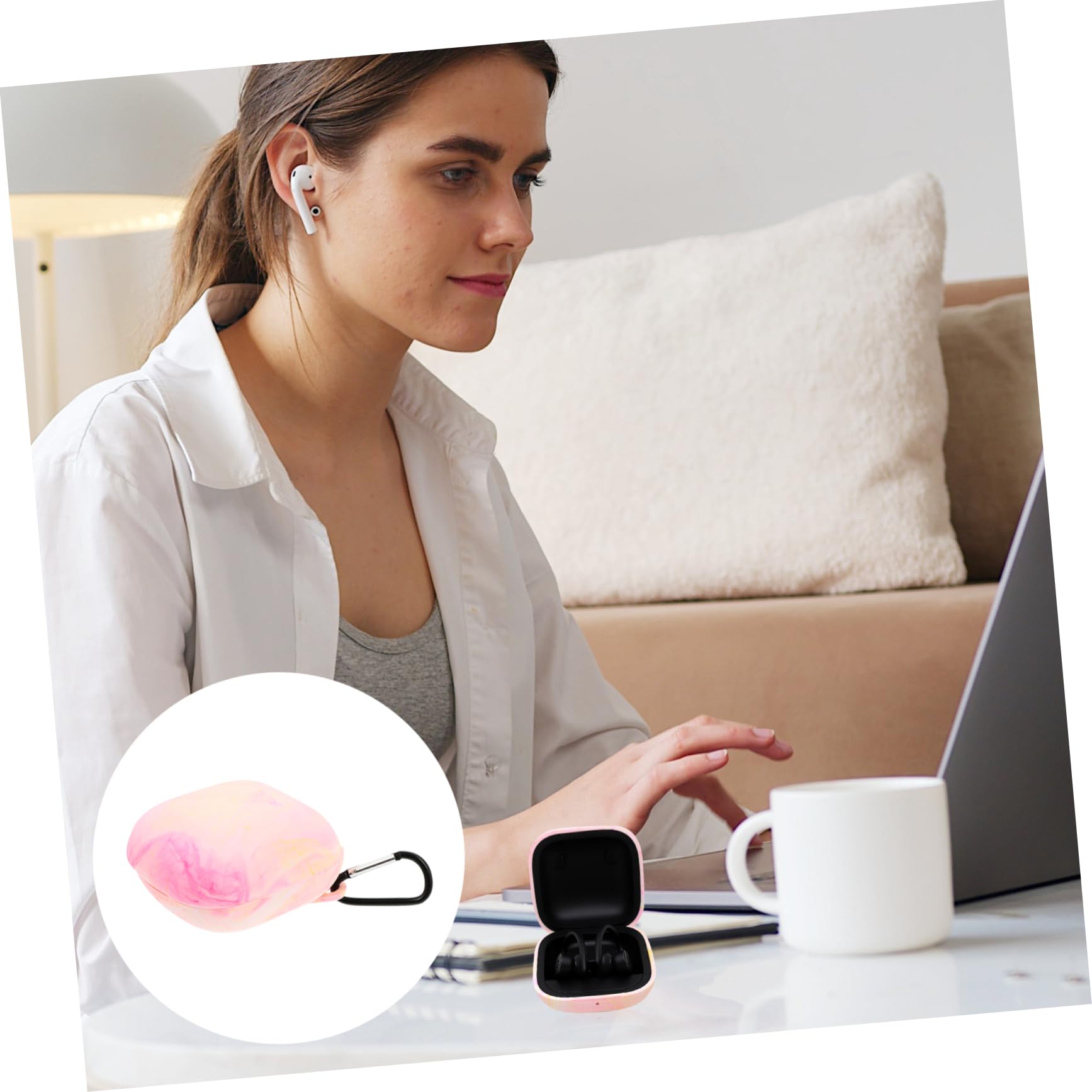 Veemoon 1pc Silicone Earphone Case - Portable Headset Protective Cover for Wireless Earbuds Charging Box - Perfect for Travel, Gym & Daily Storage