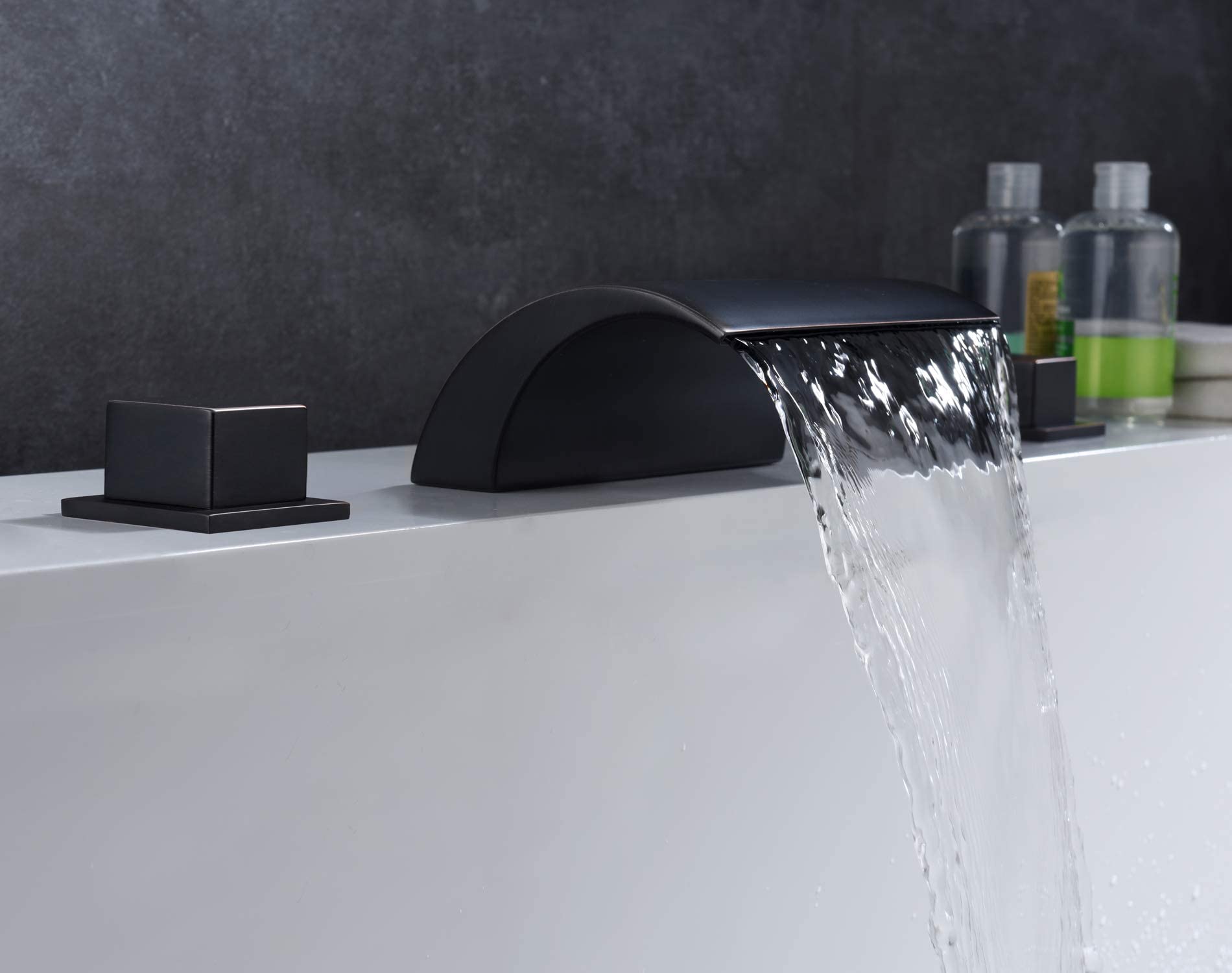 Premium Black Shower System S3218DI with Waterfall Roman Tub Faucet S2091DW - Modern Bathroom Fixtures for Luxurious Spa Experience at Home