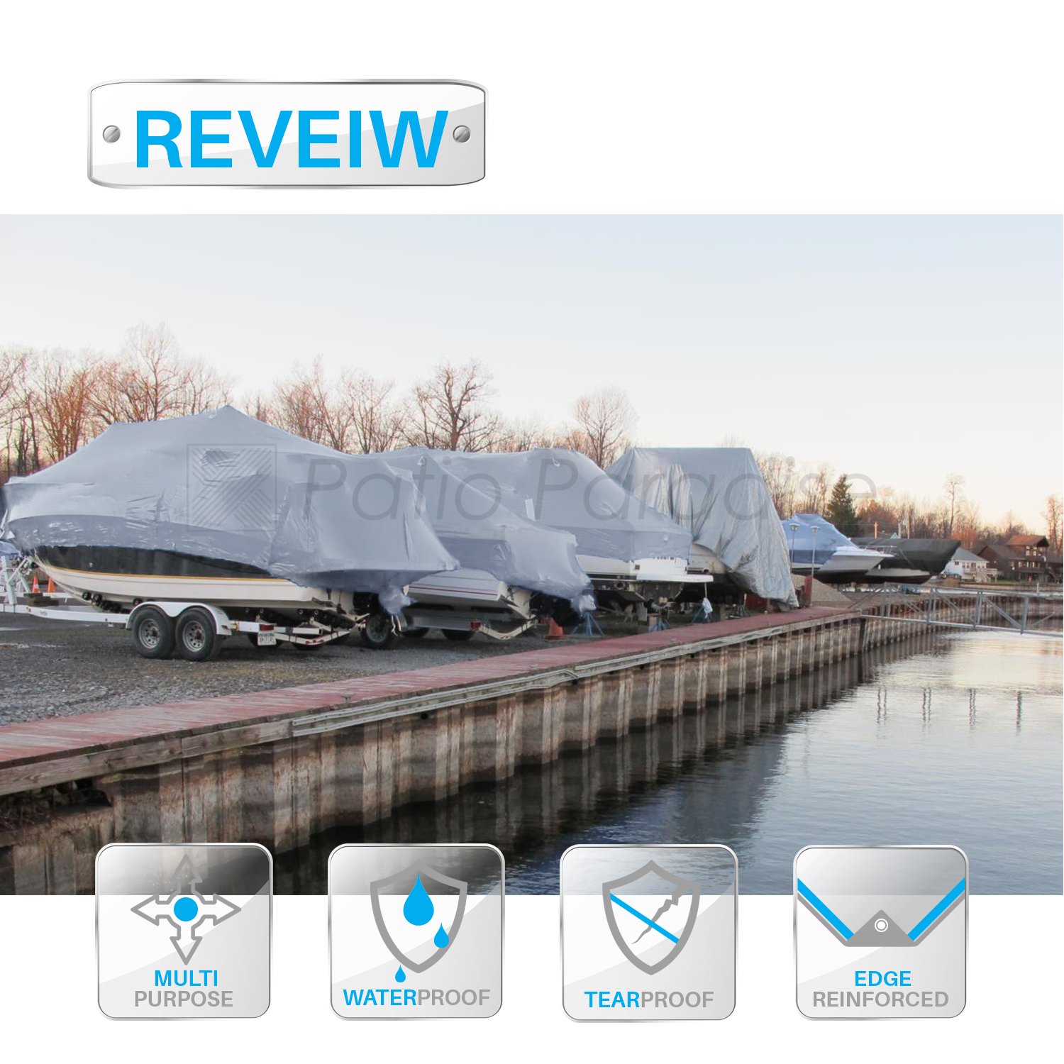 30' x 40' Heavy Duty Waterproof Silver Tarp - UV Resistant Poly Tarpaulin with Reinforced Edges for Outdoor Use - Perfect for Patio Furniture, Car Ports, Greenhouse Canopy, Tent & Painting Cover Protection