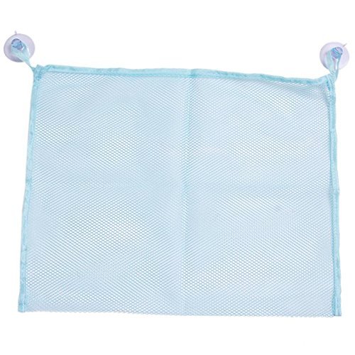 GlobalNiche® Dark Blue Foldable Mesh Storage Bags - Eco-Friendly Bath Toy Organizer with Suction Cups for Baby Bathroom, Kids Room & Travel | Space-Saving Laundry Hamper & Toy Net