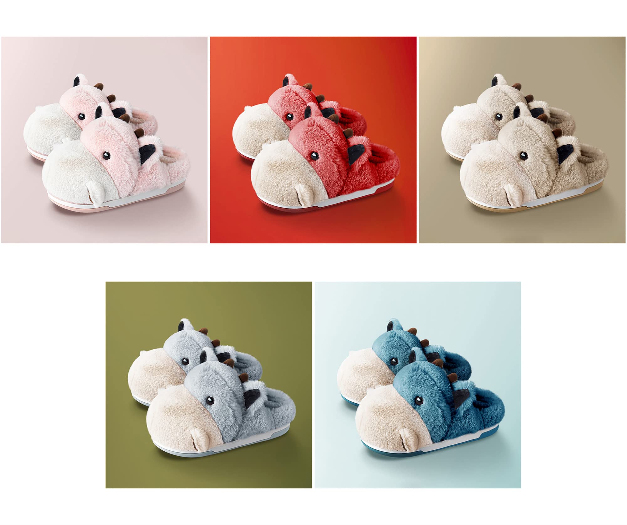 LANFIRE Women's Cute Hippo Slippers - Animal House Shoes, Cozy Fuzzy Winter Slippers, Soft Plush Cotton Indoor Slippers for Women - Perfect for Home, Lounge & Gift Giving