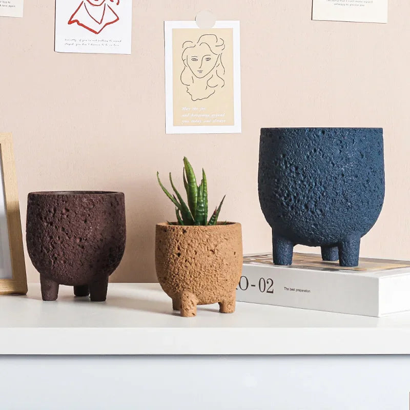Natural Lava Rock Planter for Succulents & Air Plants - Handcrafted Volcanic Stone Pot for Home & Office Decor - Perfect for Indoor Gardens, Terrariums, and Zen Spaces