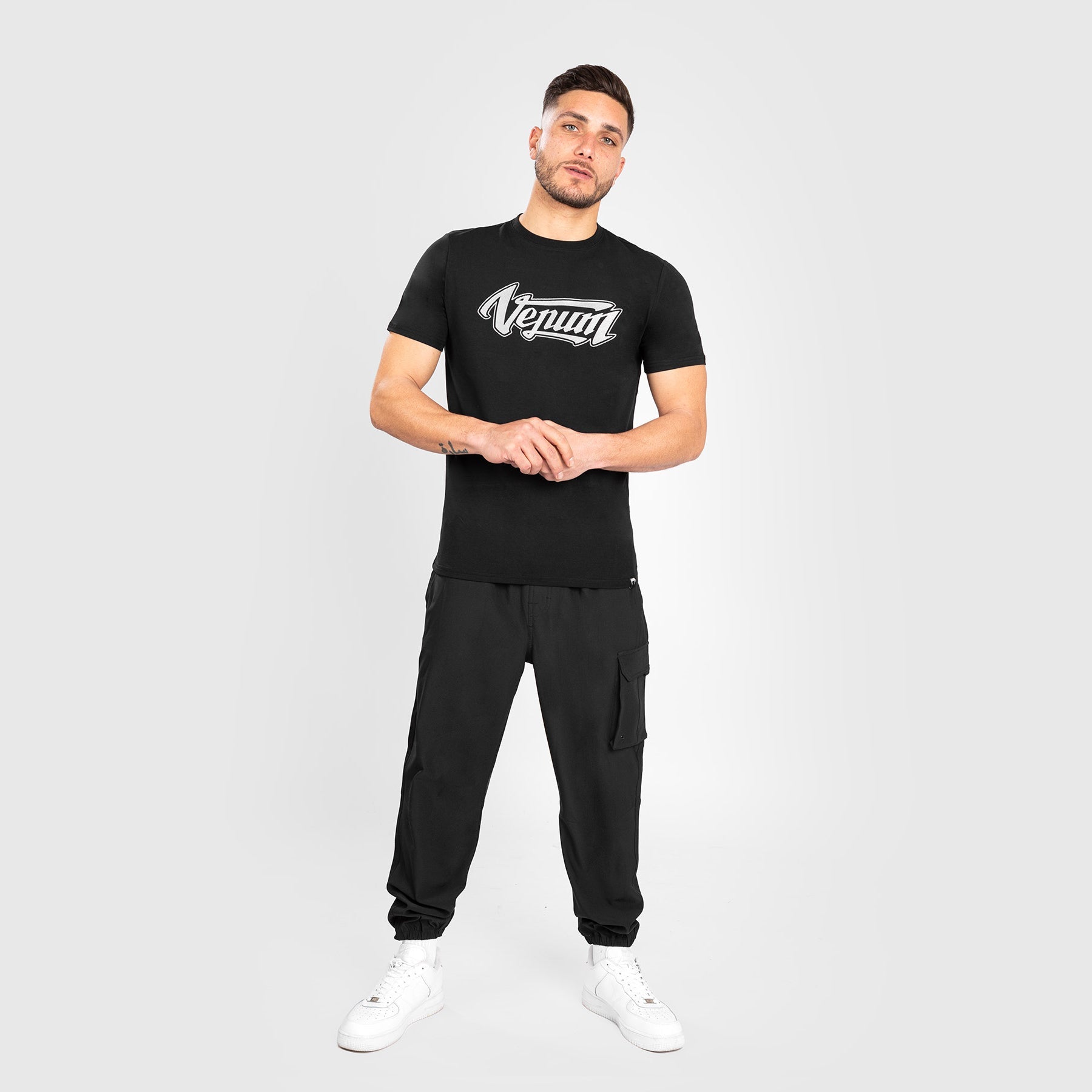 Venum Absolute 2.0 MMA Training T-Shirt - Adjustable Fit, Black/Silver - Perfect for Boxing, Muay Thai & Combat Sports Workouts