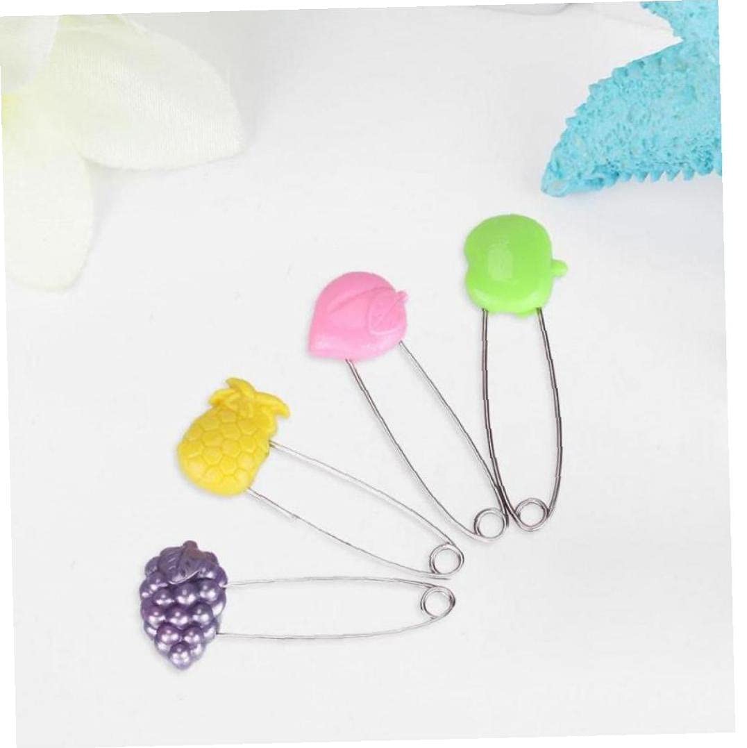 4-Pack Plastic Head Safety Pins - Baby Diaper Fasteners, Infant Nappy Clips for Muslin Cloth & Shower Towels - Secure & Gentle for Newborn Care (Ideal for Daycare, Travel & Home Use)