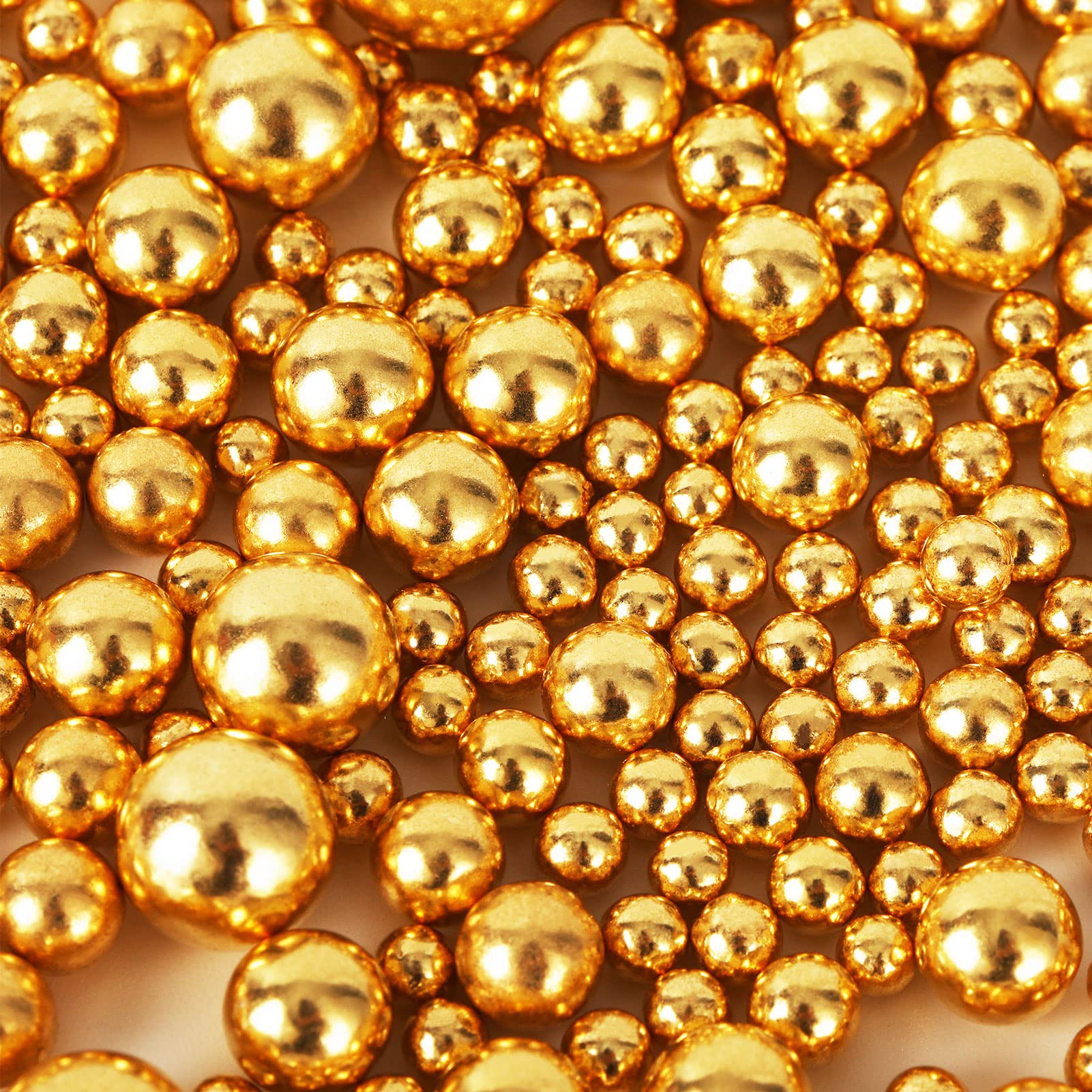 **Kasvan Gold Pearl Sugar Sprinkles - Edible Candy Pearls 130g/4.58 Oz for Cake, Cookie & Ice Cream Decorations - Mix Size Baking Decor - Perfect for Birthday, Wedding & Dessert Toppings**