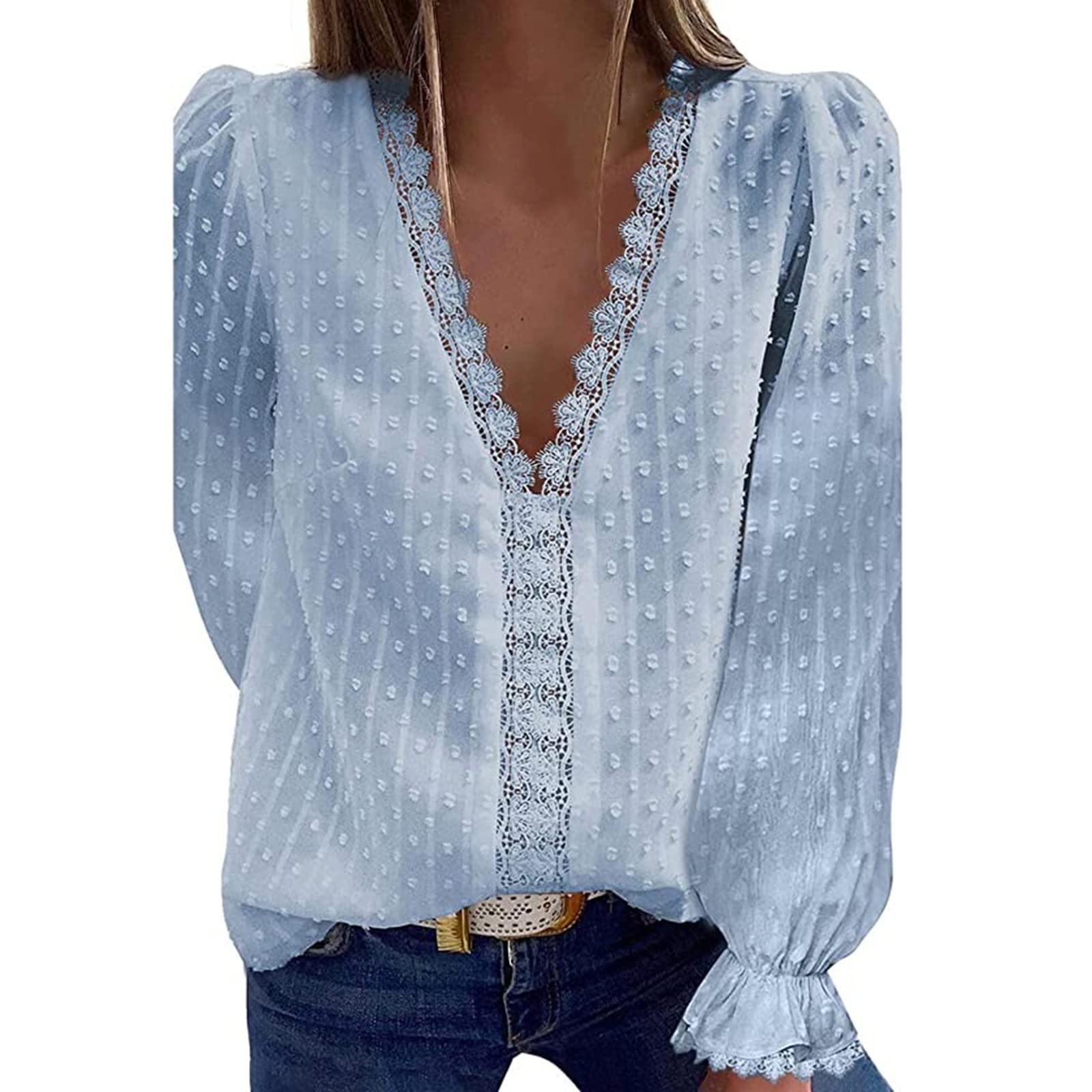 Stylish Women's Long Sleeve Loose Blouse - Vintage Tunic Top for Casual Wear & Leggings | Perfect for Office, Date Night & Everyday Outfits