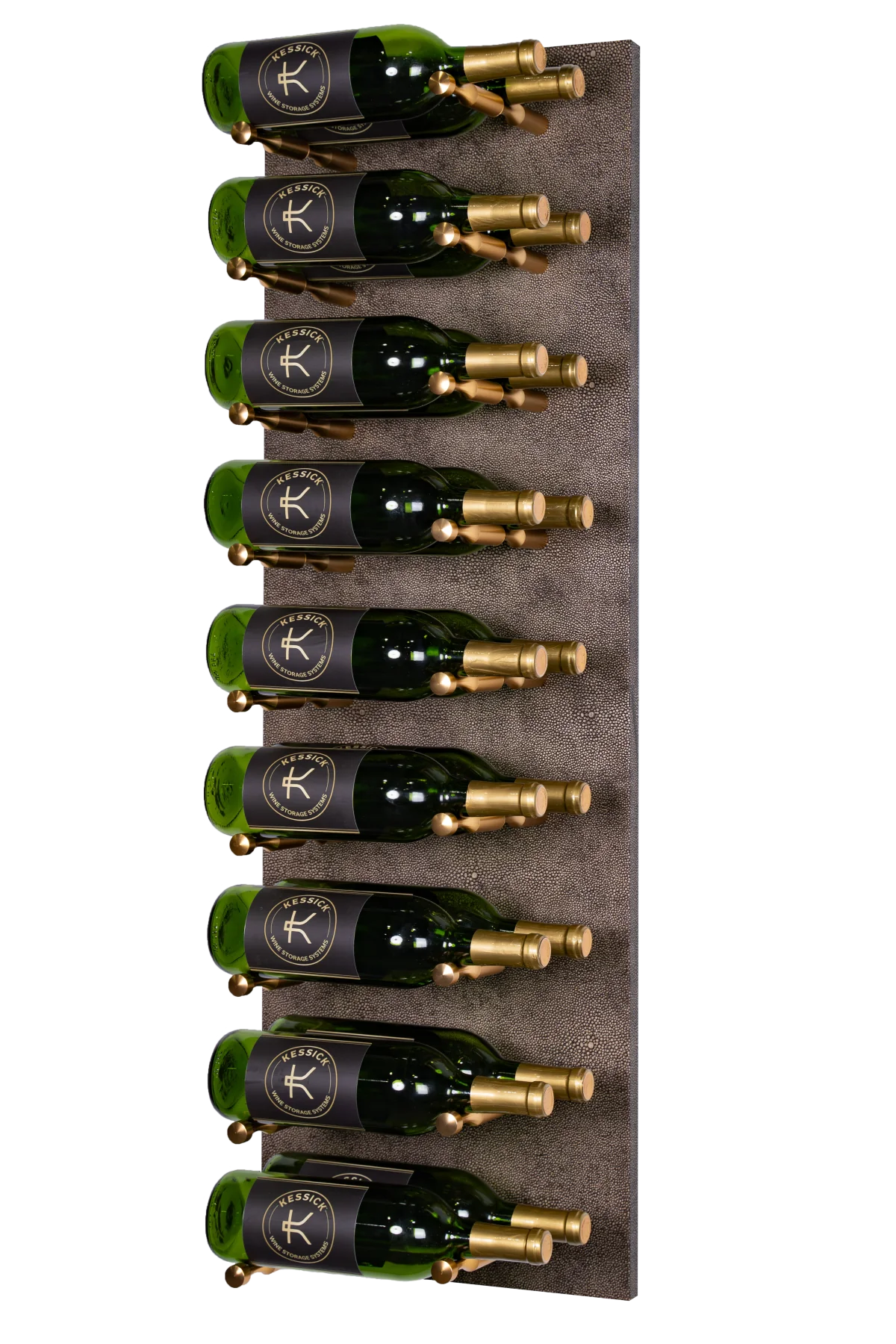 Kessick Vertical Leather Wine Rack - 14x42 Inch Wall-Mounted Wine Storage for Home Bar, Kitchen & Dining Room Decor | Holds 14 Bottles | Elegant Wine Display for Wine Lovers & Collectors