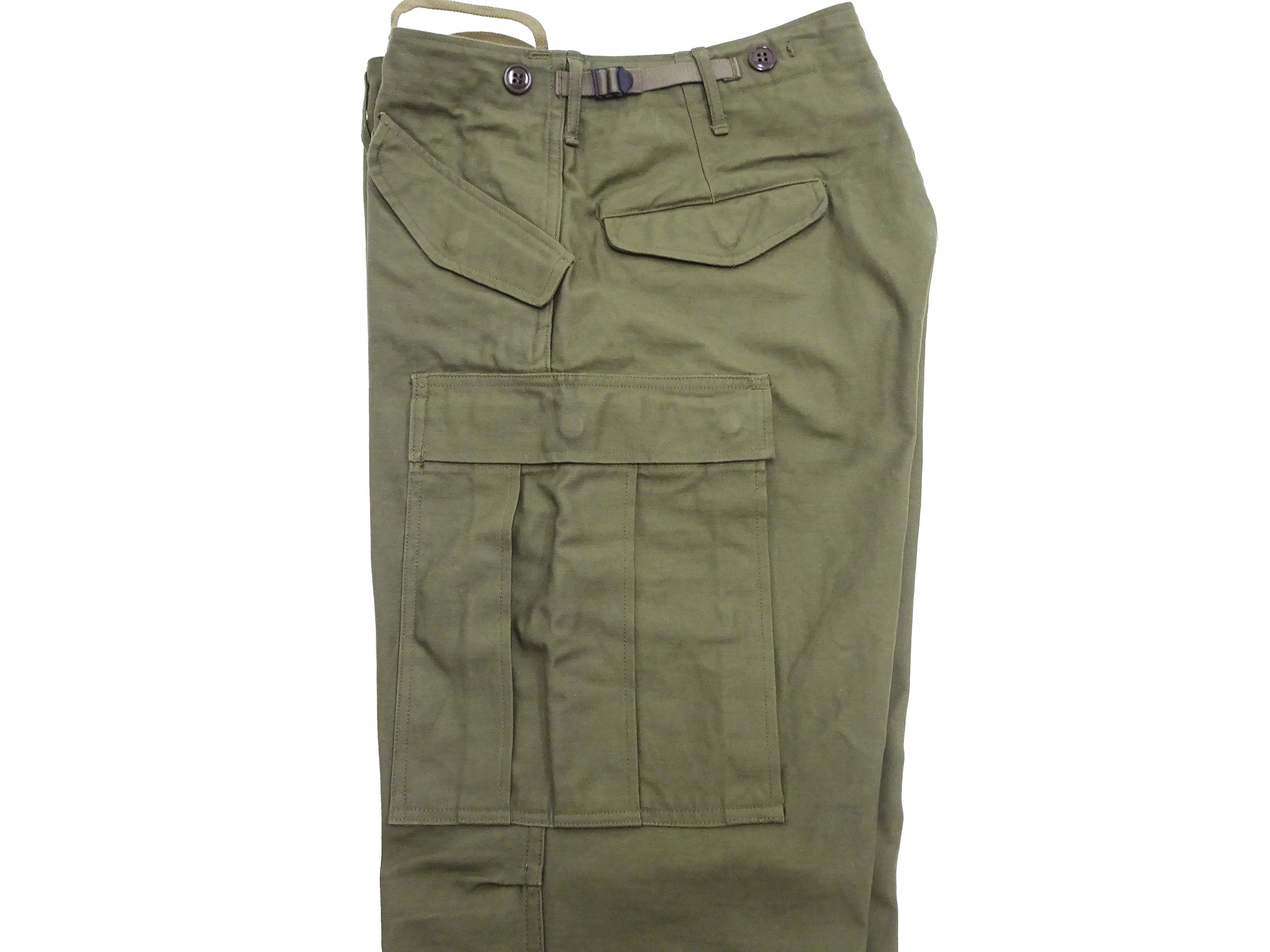 Buzz Rickson Men's Baggy Cargo Pants - US Army Korean War M-1951 Field Trousers Reproduction (BR42529, Olive) | Military Style Workwear & Outdoor Adventure Pants