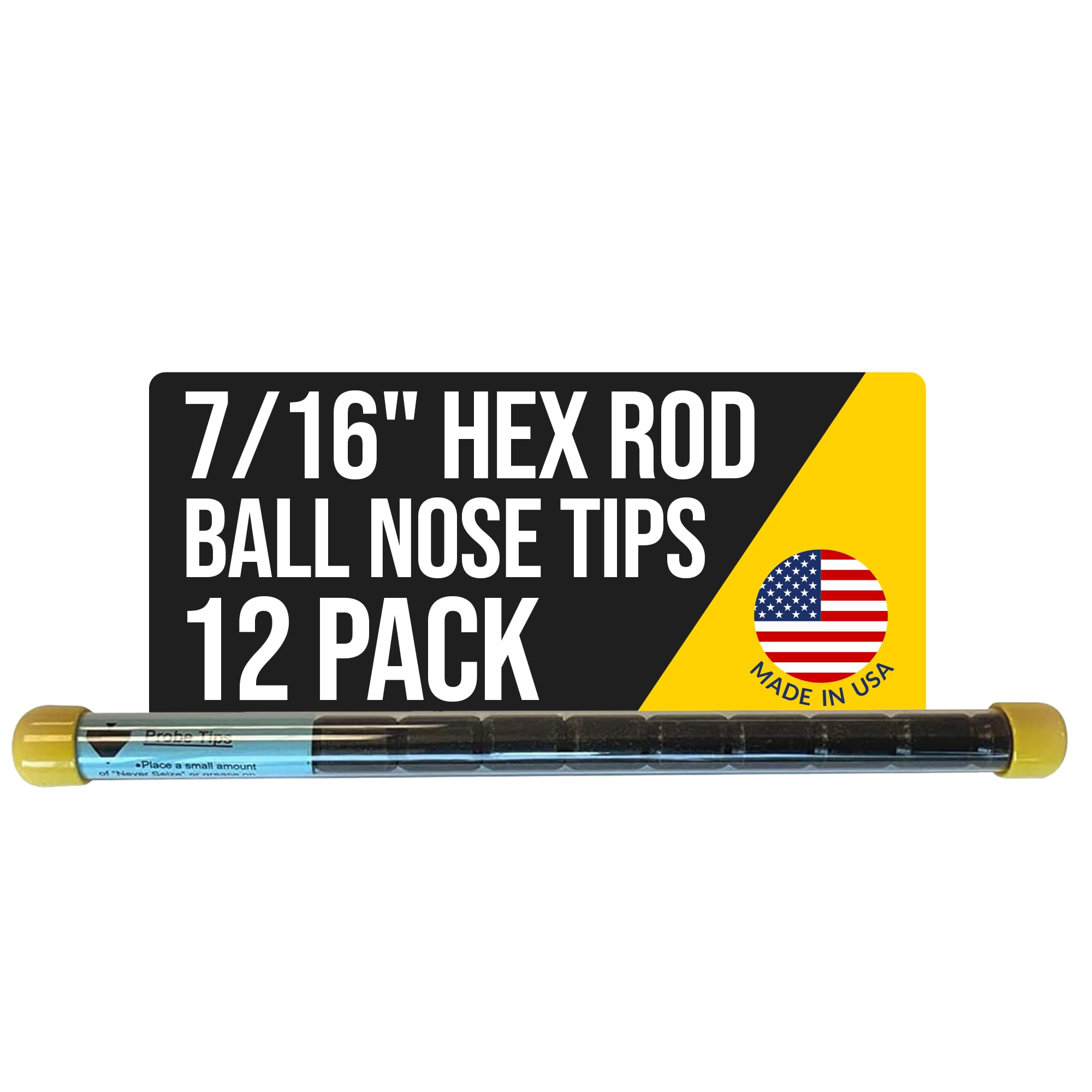 T&T Tools 7/16 Inch Ball Nose Tips - Replacement Tips for Smart Stick, Mighty Probe & Metal Rods (12-Pack) | Septic Tank, Plumbing & Landscaping Tools | Perfect for Ground Probing, Soil Testing & Drain Maintenance