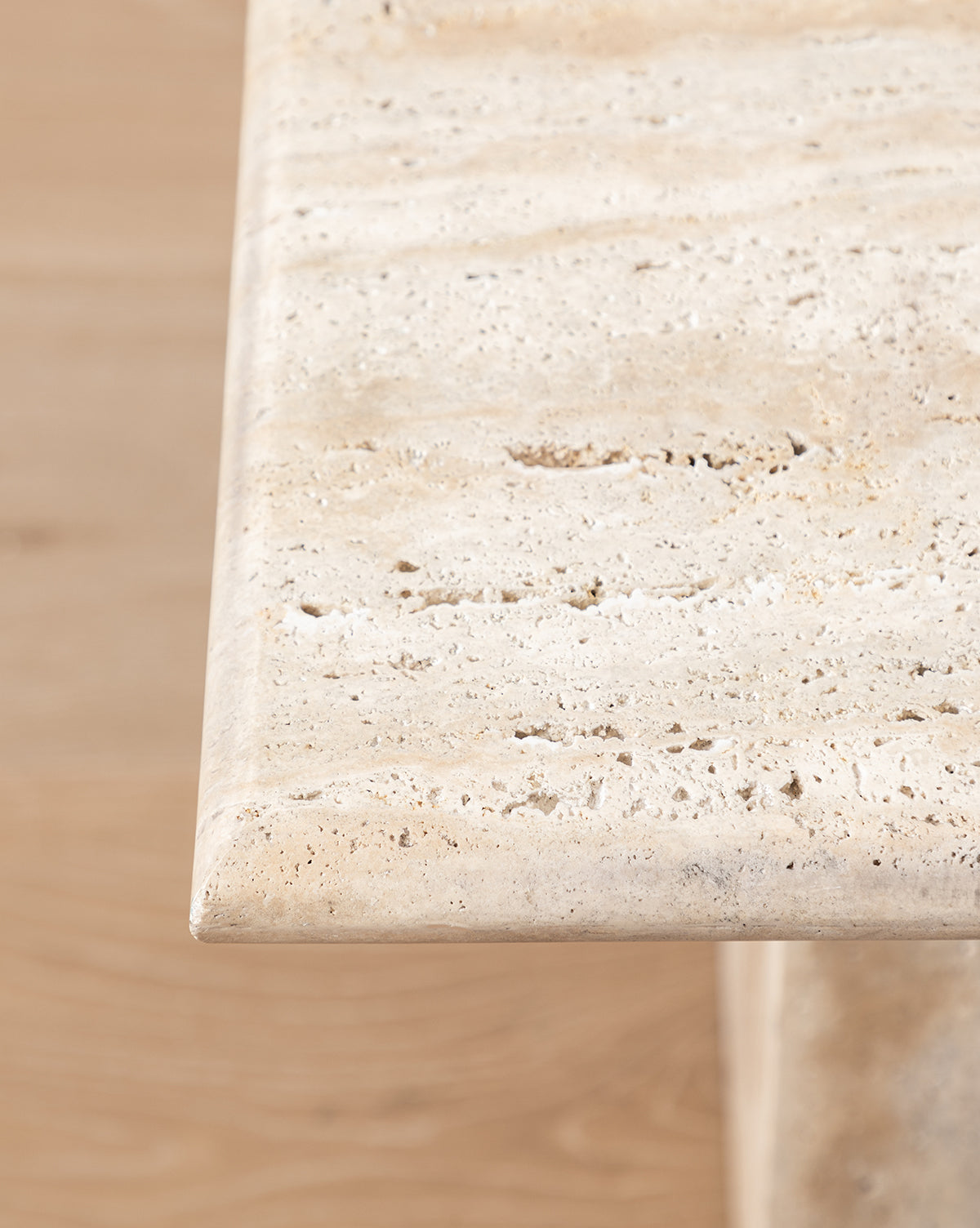 Natural Travertine Side Table - Rustic Stone Accent Table for Living Room, Bedroom, or Patio - Durable & Stylish End Table with Unique Stone Texture