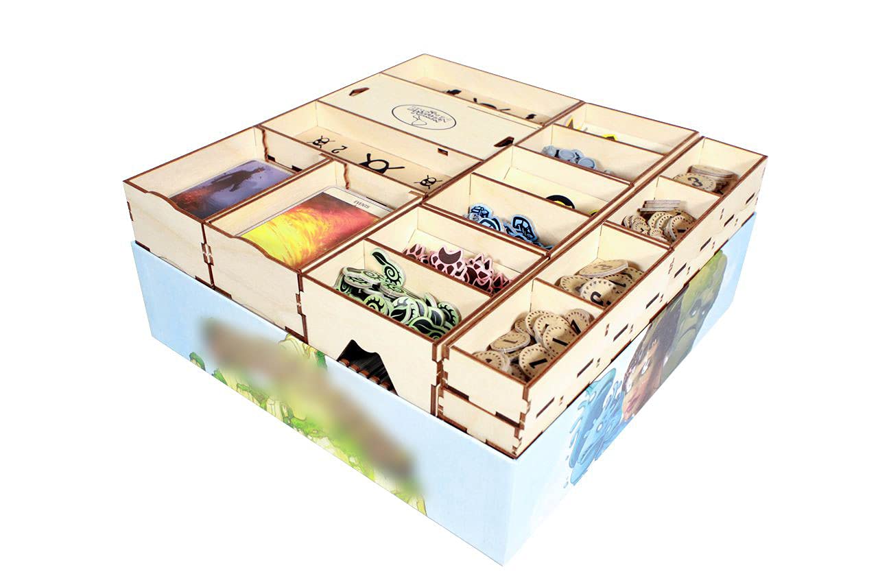 Premium Wooden Game Organizer for Spirit Island - Broken Token Compatible Board Game Storage Box with Custom Trays | Perfect for Tabletop Gaming & Organized Game Nights