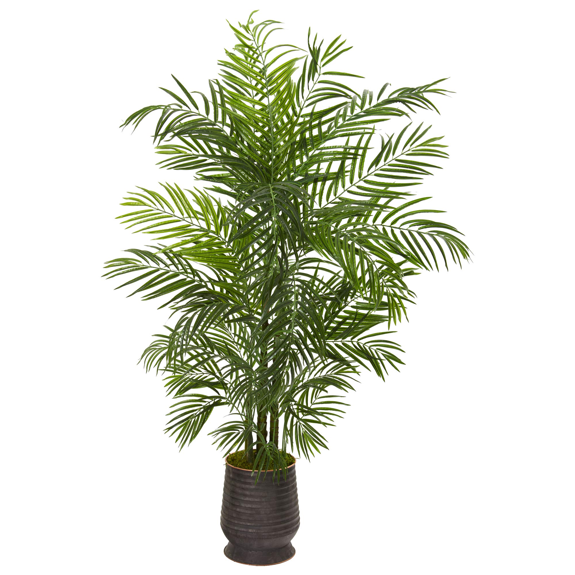 Nearly Natural 65in. UV Resistant Areca Artificial Palm Tree in Decorative Planter - Indoor/Outdoor Fake Plant for Home, Office, Patio & Garden Decor