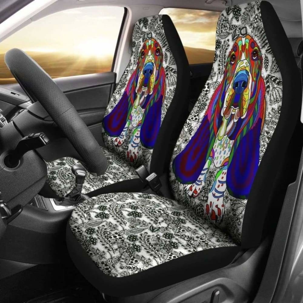 Basset Hound Dog Car Seat Covers for Cars, Trucks & SUVs - Waterproof Pet Seat Protector (Fits 17-20 Models) - Perfect for Road Trips & Pet Travel Accessories