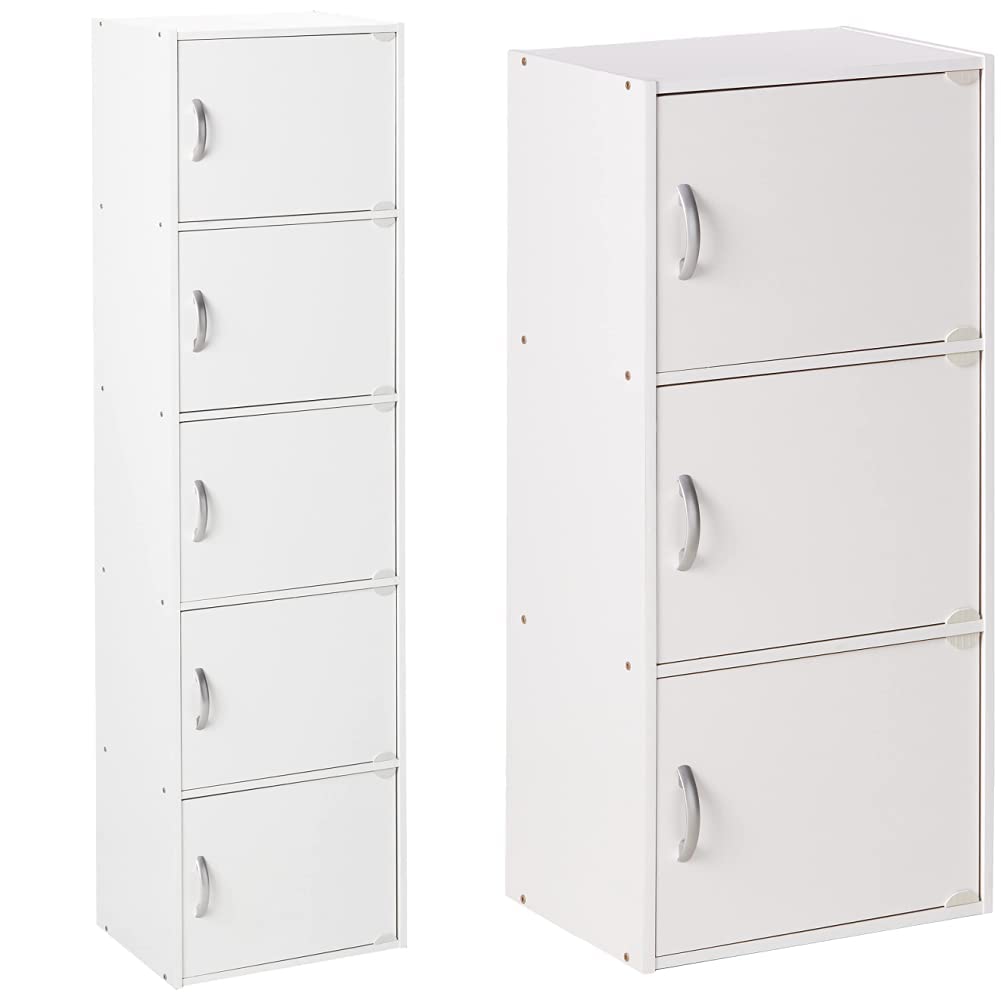 Hodedah White 5-Shelf Import Bookcase - Sturdy Wooden Bookshelf for Home, Office & Library Storage - Perfect for Organizing Books, Decor & Essentials