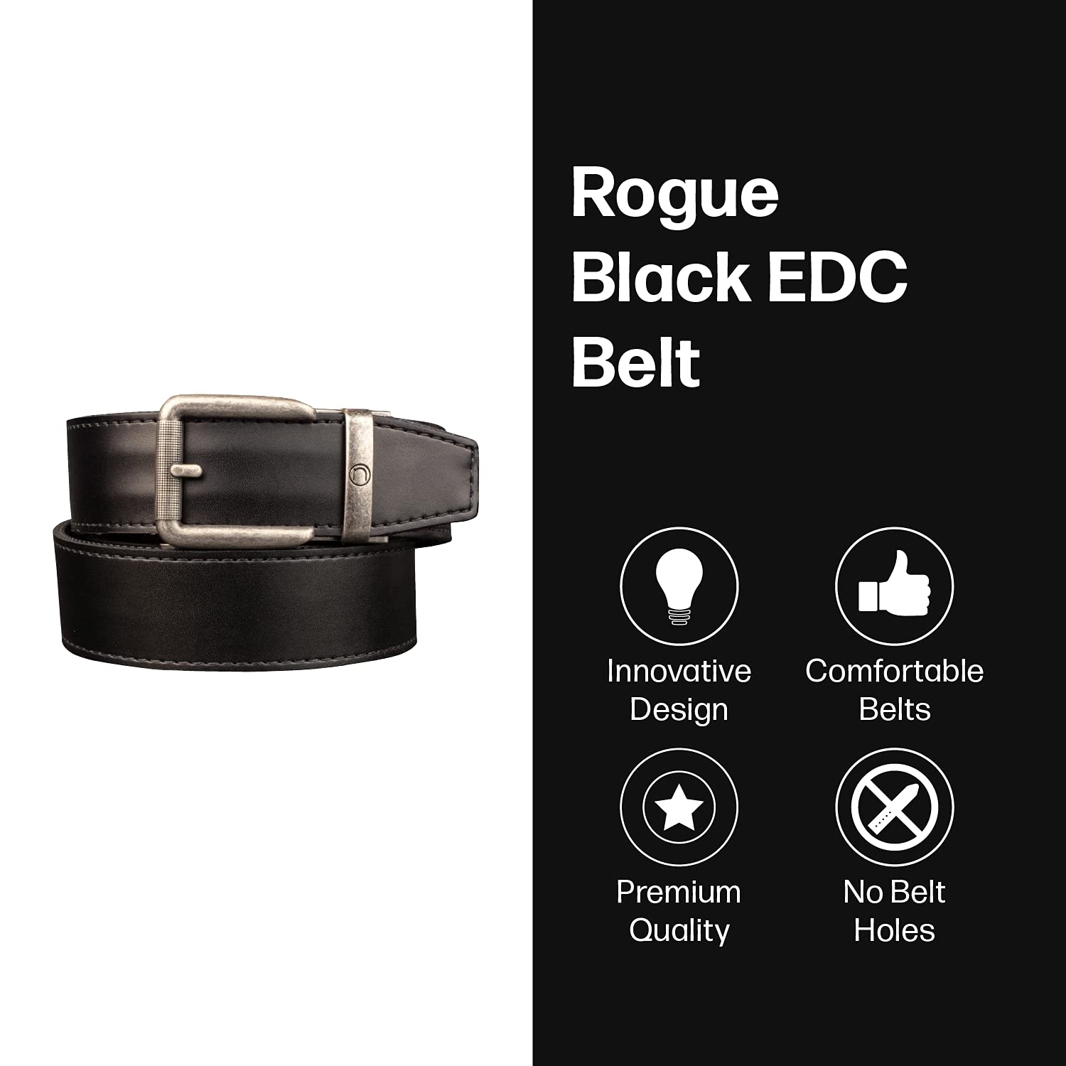 Nexbelt Tactical Ratchet EDC Rogue Gun Belt for Men - Adjustable OWB/IWB CCW Belt up to 50